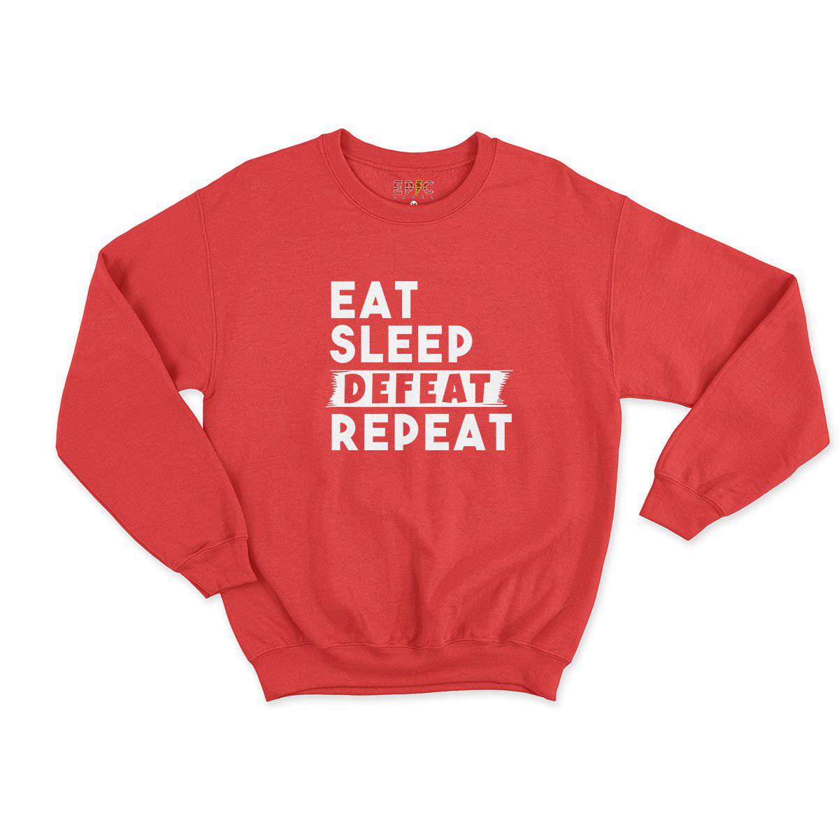 Epic Label Sweatshirt Eat Sleep Defeat Repeat Sweat Enfant