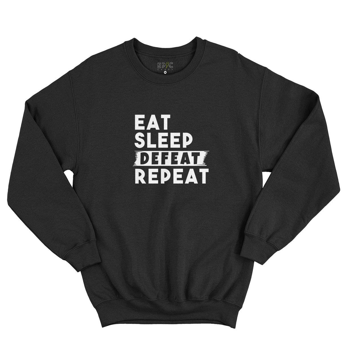 Epic Label Sweatshirt Eat Sleep Defeat Repeat Sweat-shirt Pour Homme