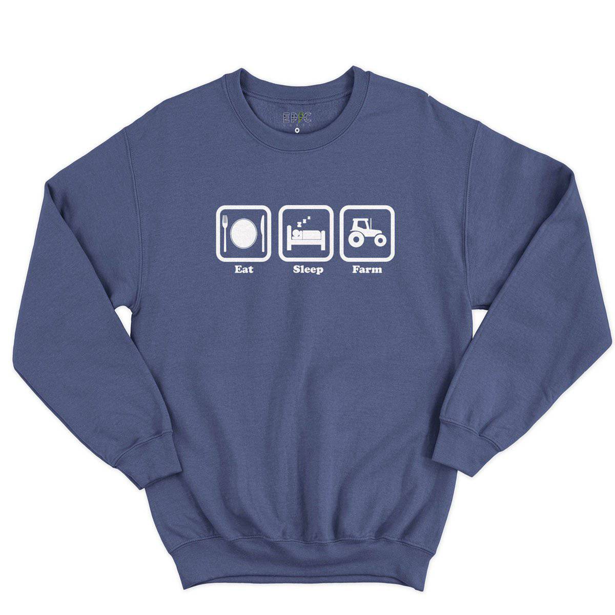 Epic Label Sweatshirt Eat Sleep Farm Sweat-shirt Pour Homme