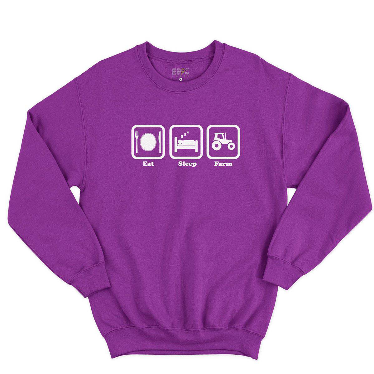 Epic Label Sweatshirt Eat Sleep Farm Sweat-shirt Pour Homme
