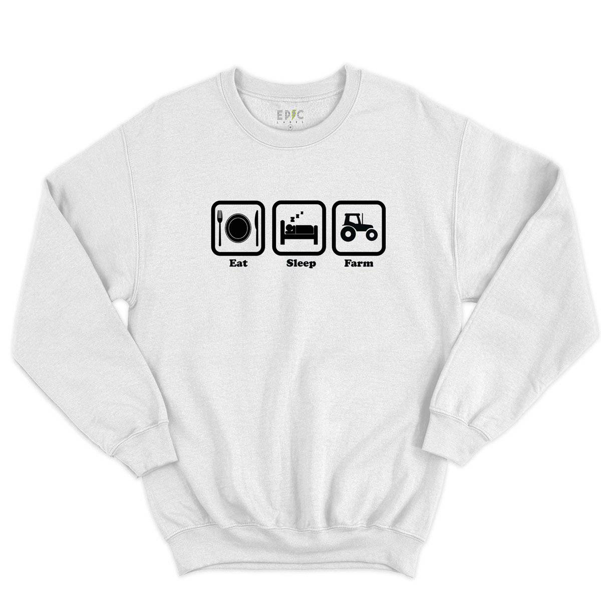 Epic Label Sweatshirt Eat Sleep Farm Sweat-shirt Pour Homme