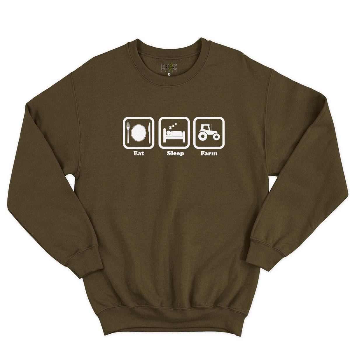 Epic Label Sweatshirt Eat Sleep Farm Sweat-shirt Pour Homme