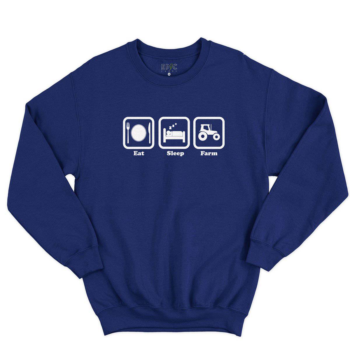 Epic Label Sweatshirt Eat Sleep Farm Sweat-shirt Pour Homme