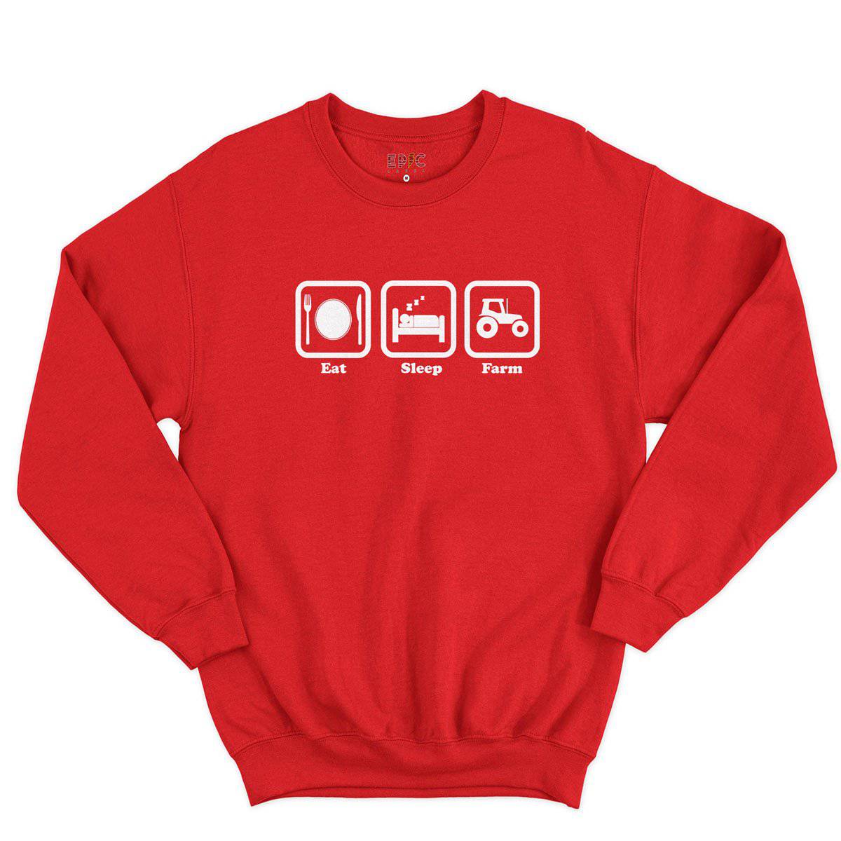 Epic Label Sweatshirt Eat Sleep Farm Sweat-shirt Pour Homme