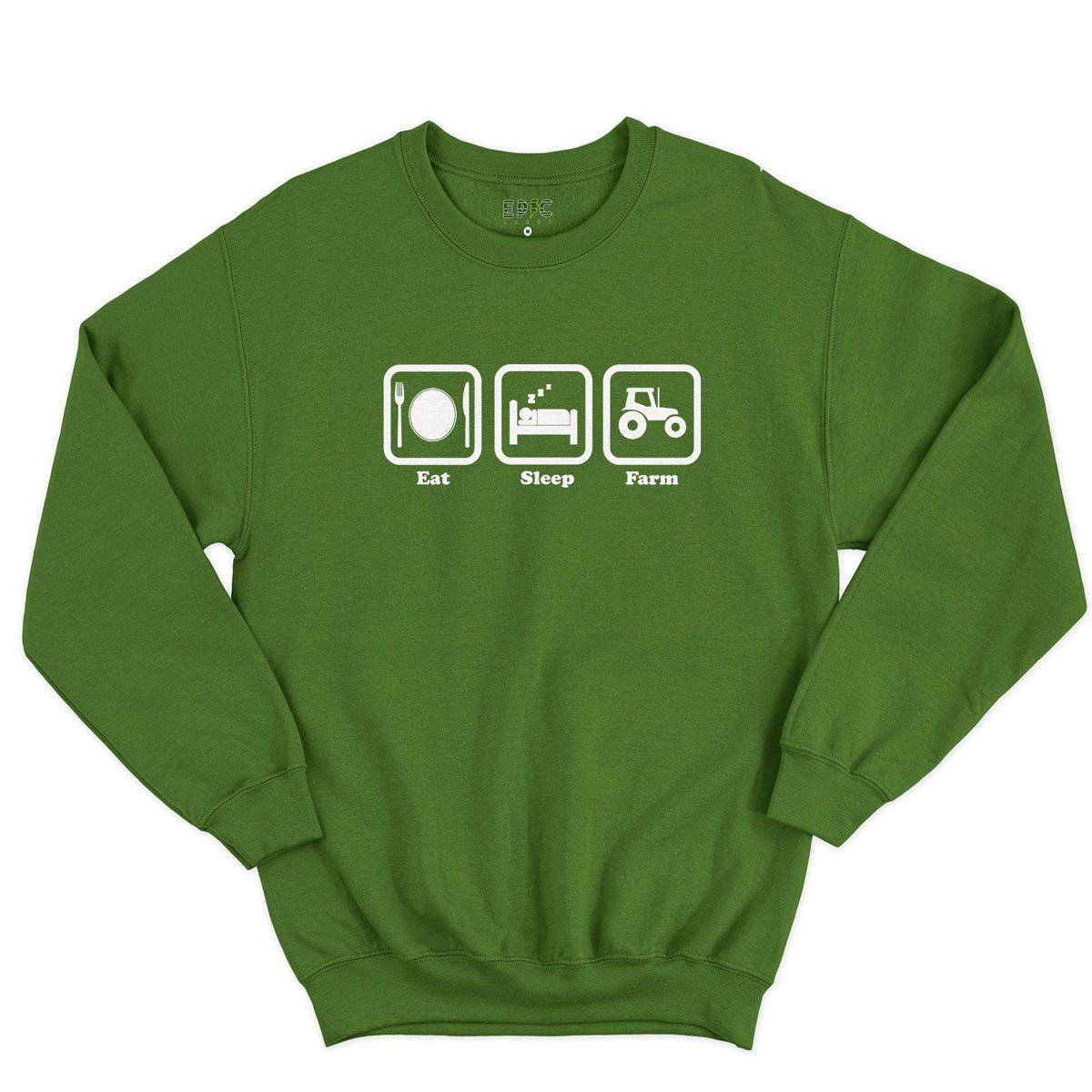 Epic Label Sweatshirt Eat Sleep Farm Sweat-shirt Pour Homme