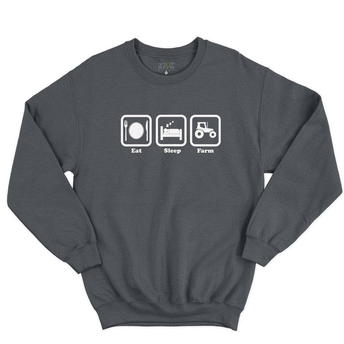 Epic Label Sweatshirt Eat Sleep Farm Sweat-shirt Pour Homme