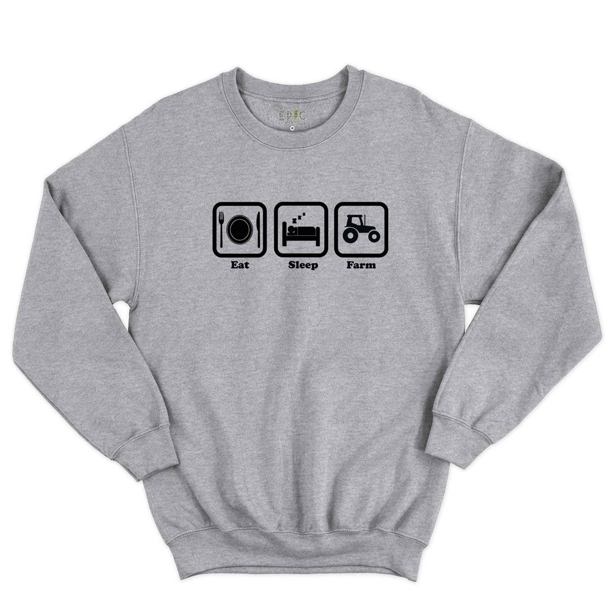 Epic Label Sweatshirt Eat Sleep Farm Sweat-shirt Pour Homme
