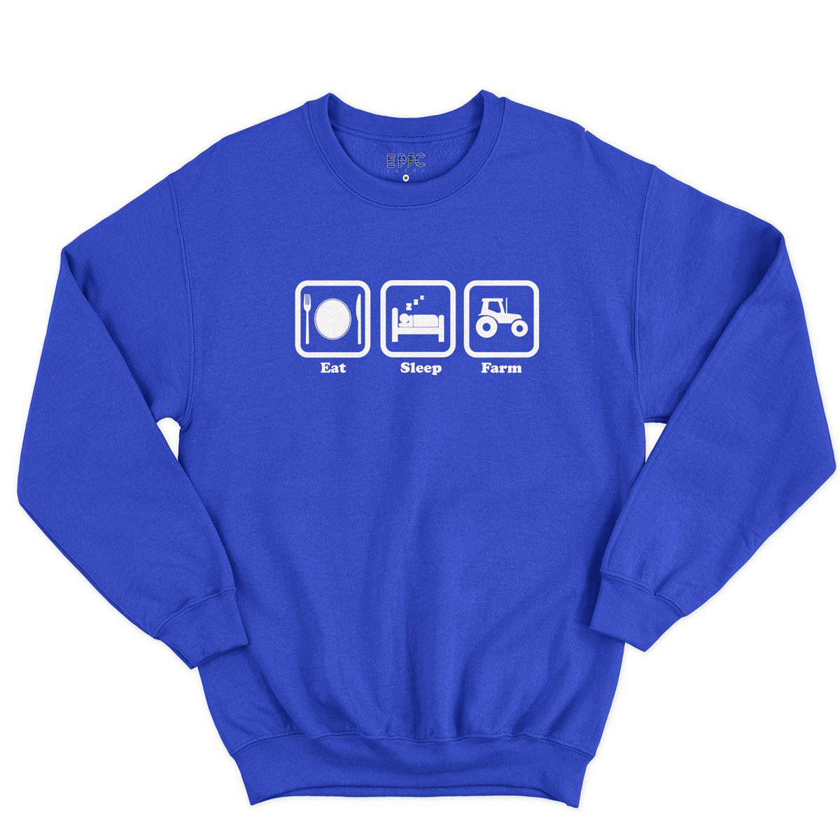 Epic Label Sweatshirt Eat Sleep Farm Sweat-shirt Pour Homme