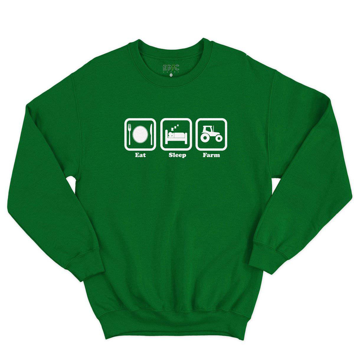 Epic Label Sweatshirt Eat Sleep Farm Sweat-shirt Pour Homme