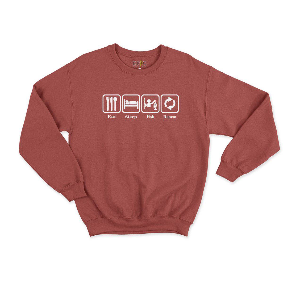 Epic Label Sweatshirt Eat Sleep Fish Repeat Sweat Enfant