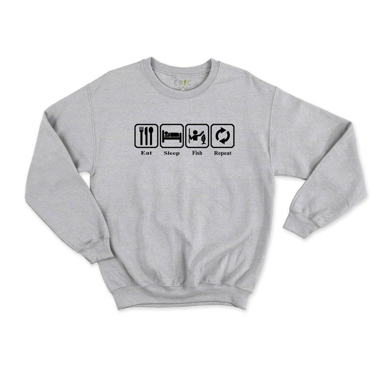 Epic Label Sweatshirt Eat Sleep Fish Repeat Sweat Enfant