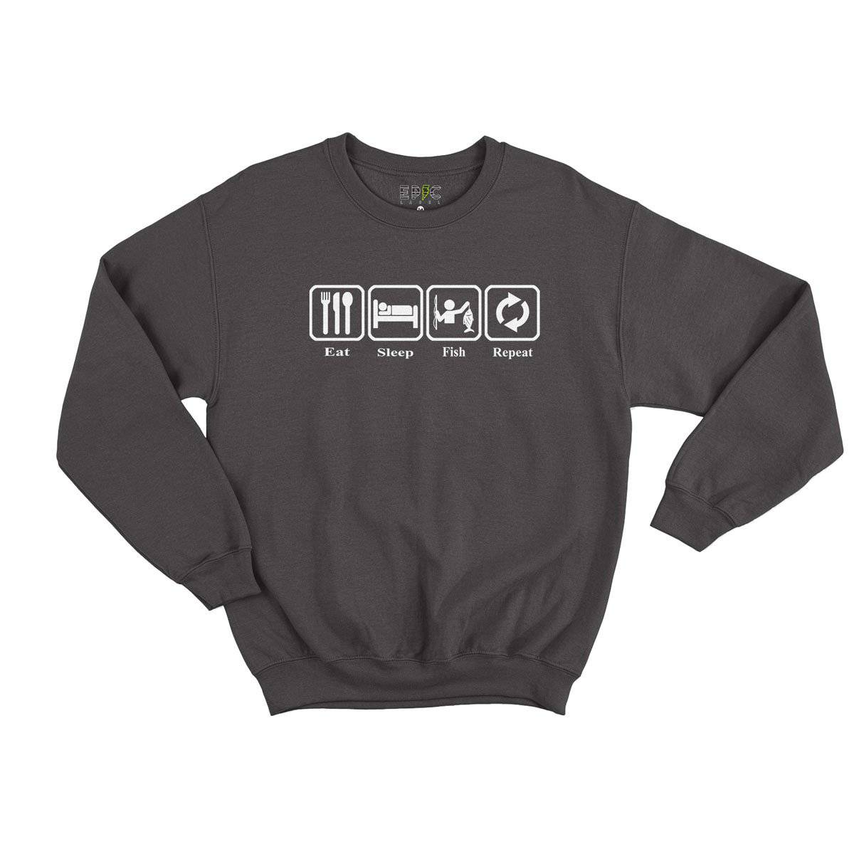 Epic Label Sweatshirt Eat Sleep Fish Repeat Sweat Enfant