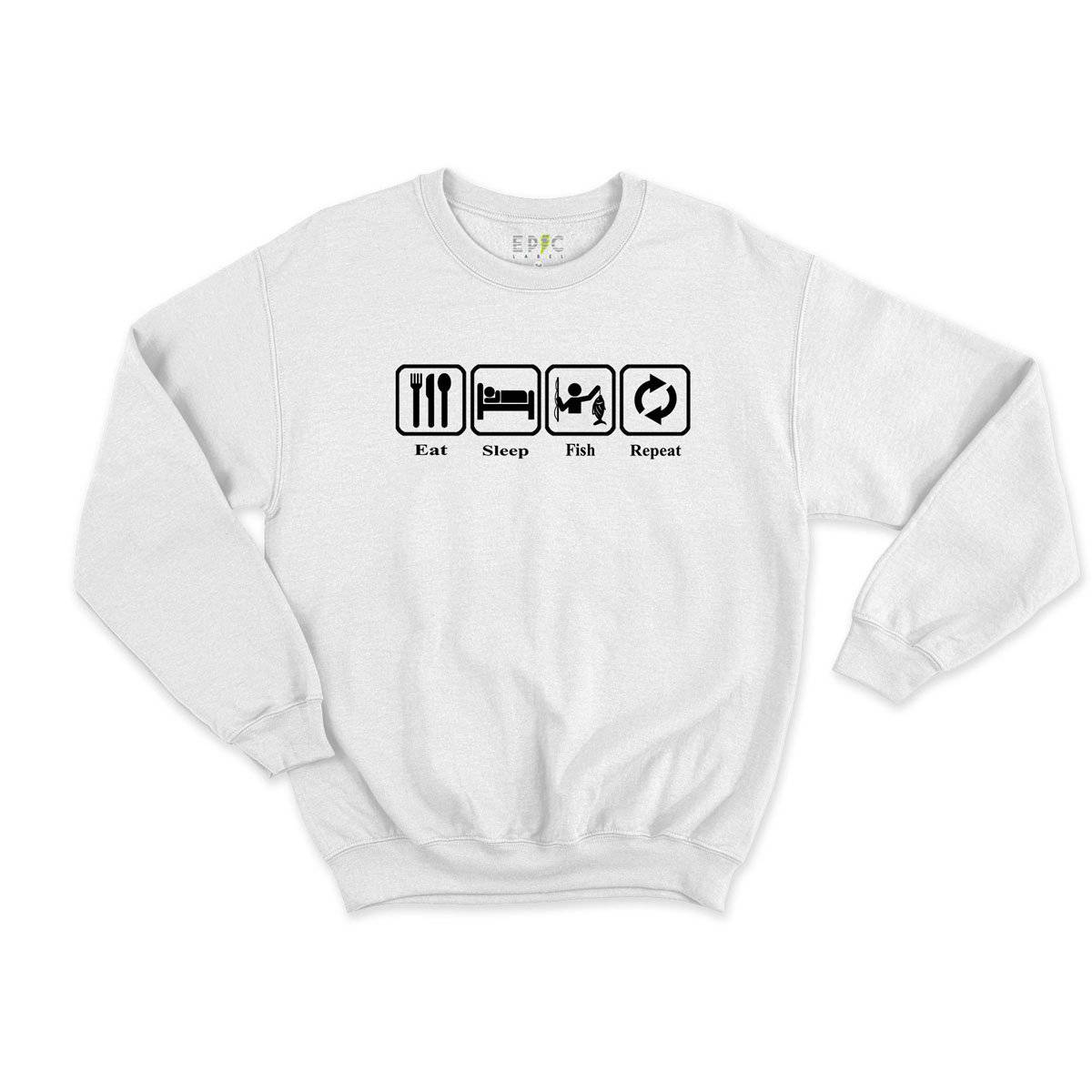 Epic Label Sweatshirt Eat Sleep Fish Repeat Sweat Enfant