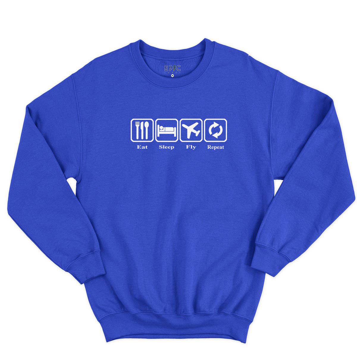 Epic Label Sweatshirt Eat Sleep Fly Repeat Sweat-shirt Pour Homme