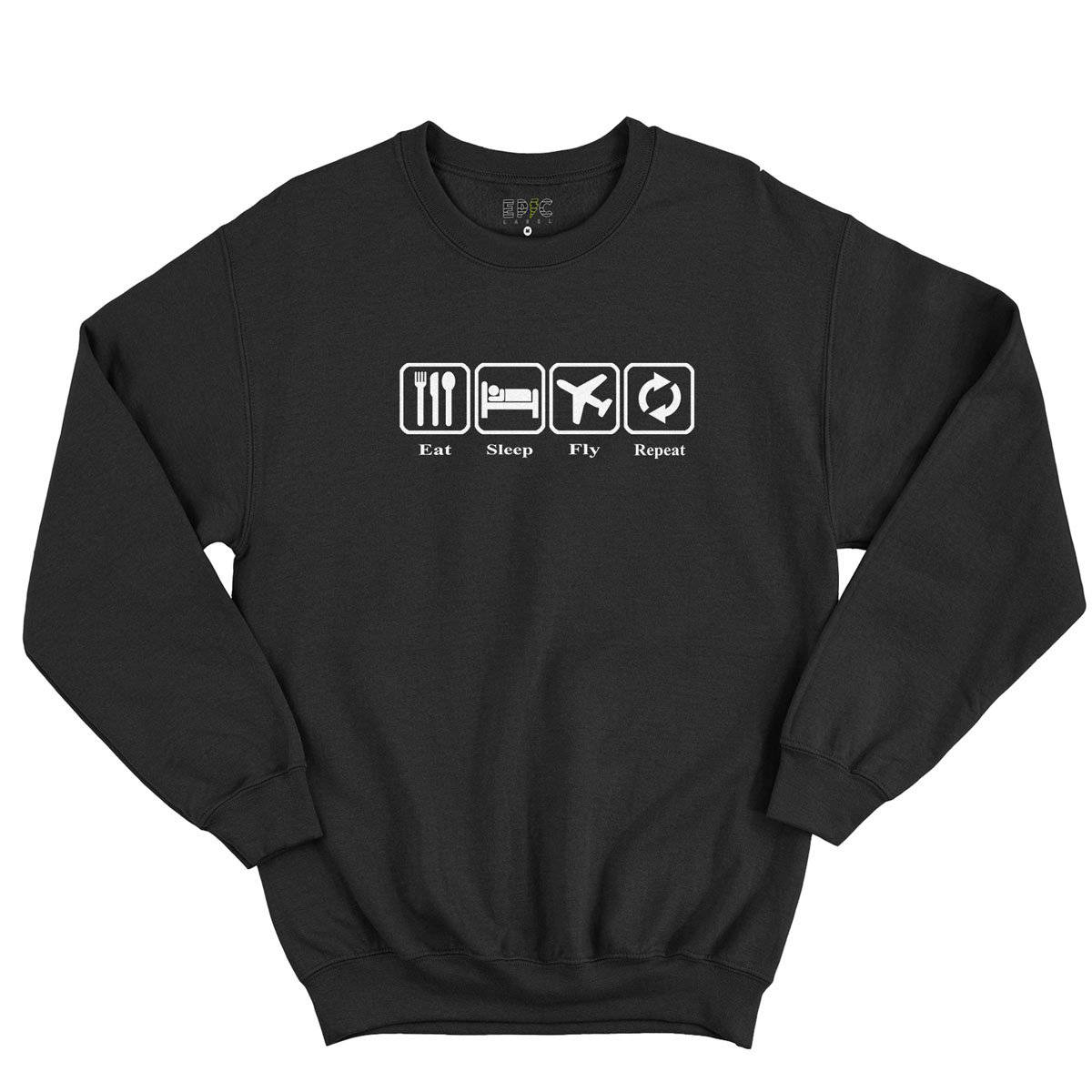 Epic Label Sweatshirt Eat Sleep Fly Repeat Sweat-shirt Pour Homme