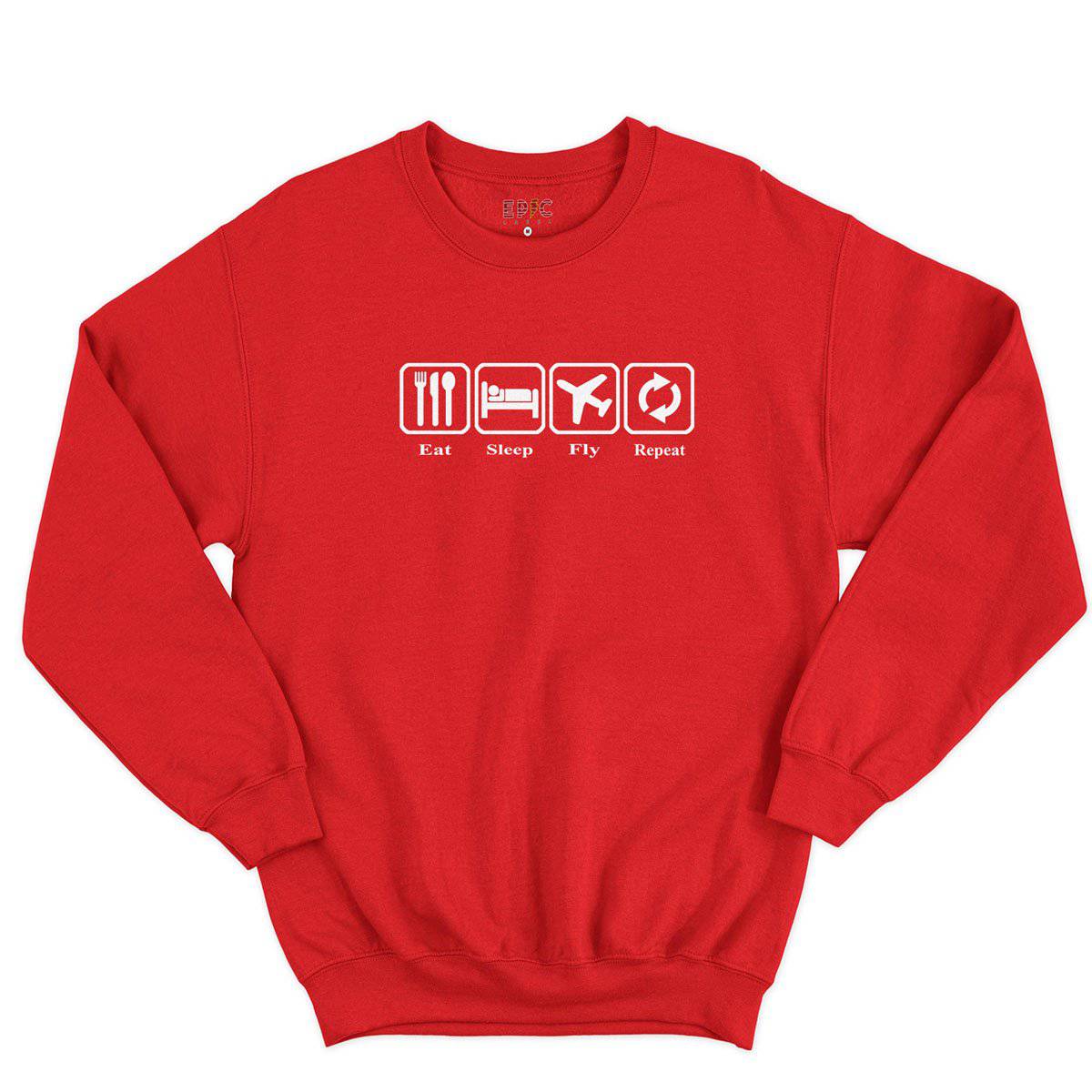 Epic Label Sweatshirt Eat Sleep Fly Repeat Sweat-shirt Pour Homme