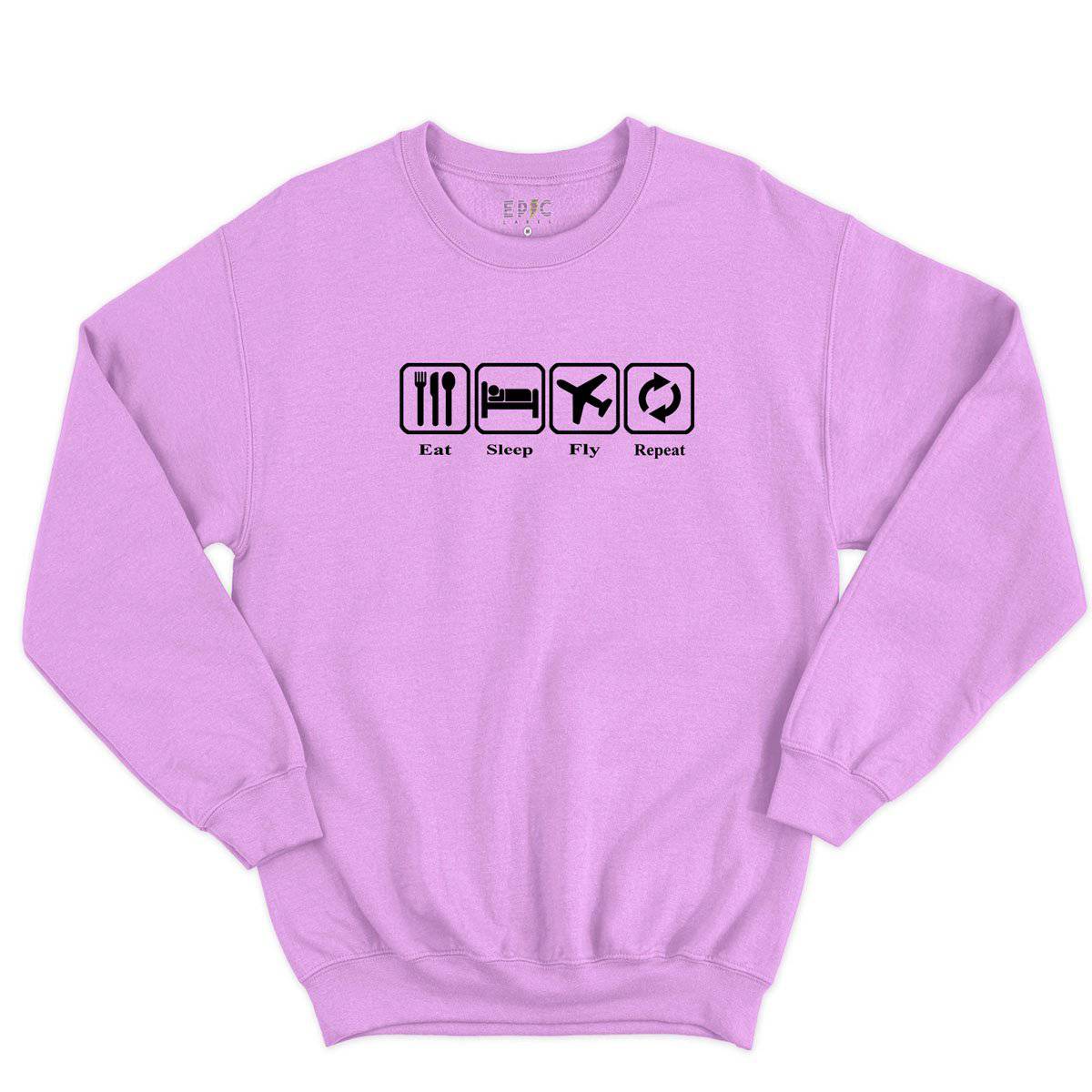 Epic Label Sweatshirt Eat Sleep Fly Repeat Sweat-shirt Pour Homme