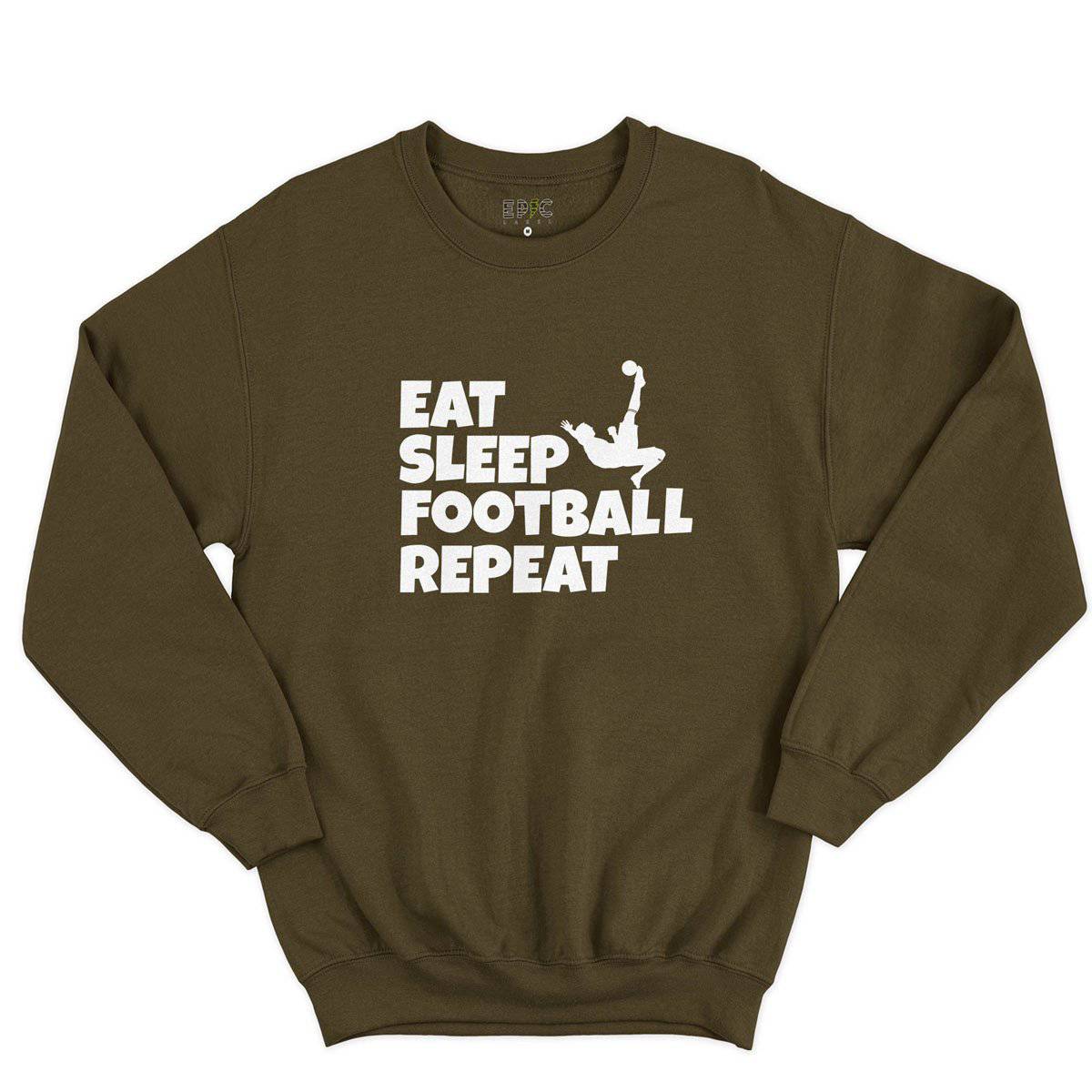 Epic Label Sweatshirt Eat Sleep Football Repeat Sweat-shirt Pour Homme