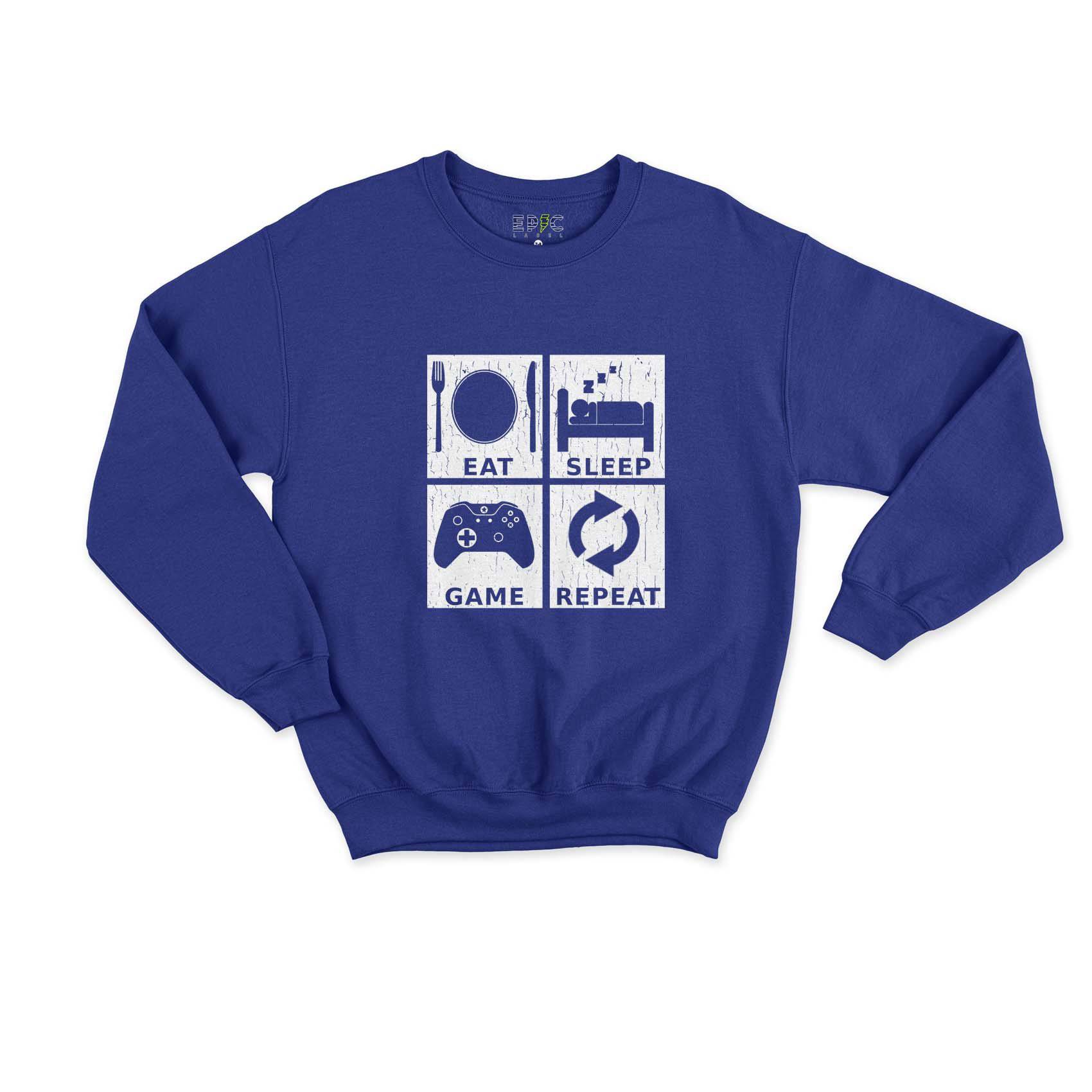 Epic Label Sweatshirt Eat Sleep Game Repeat Design Sweat Enfant