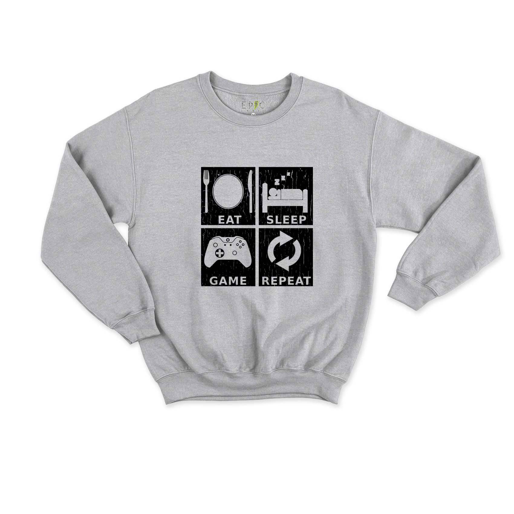Epic Label Sweatshirt Eat Sleep Game Repeat Design Sweat Enfant