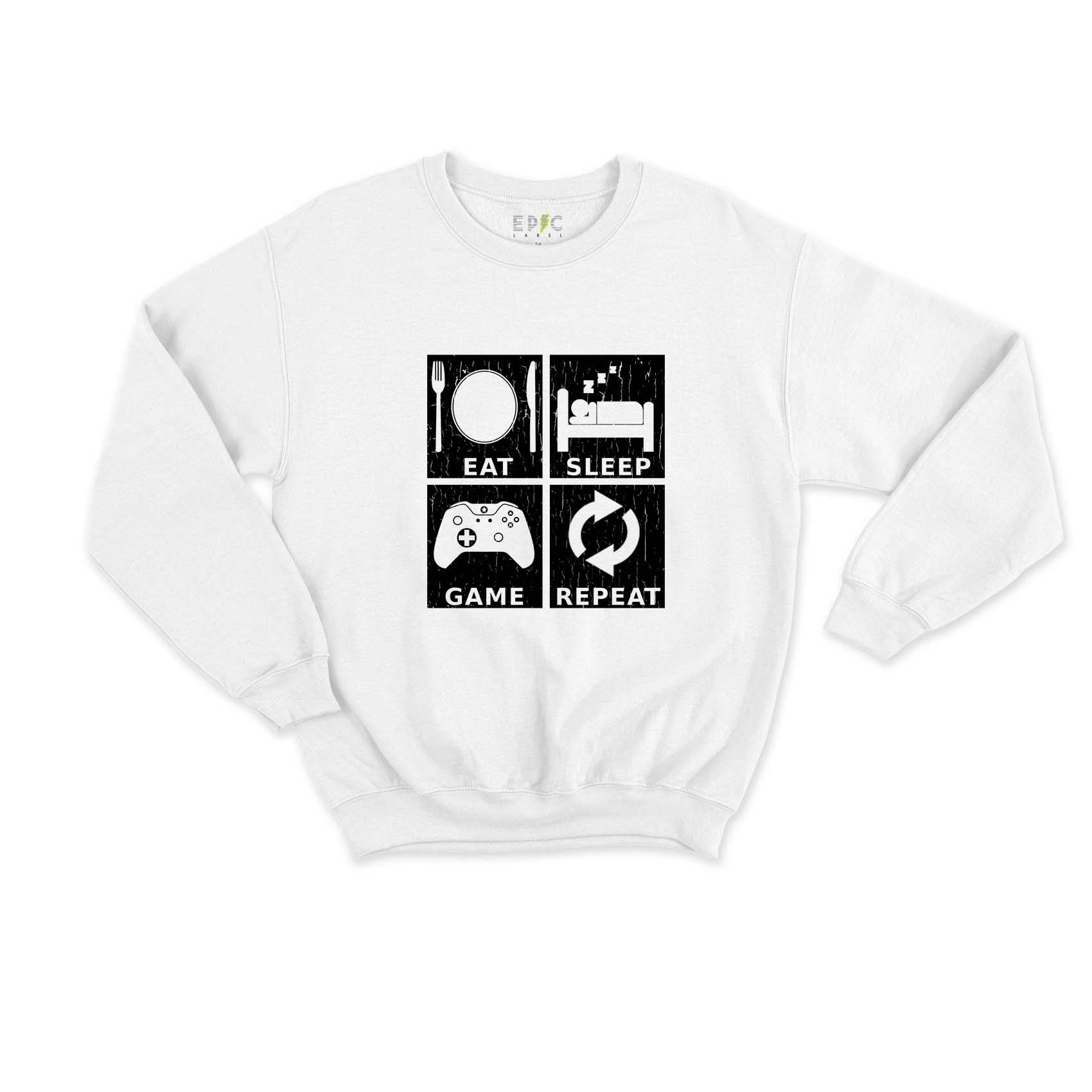 Epic Label Sweatshirt Eat Sleep Game Repeat Design Sweat Enfant