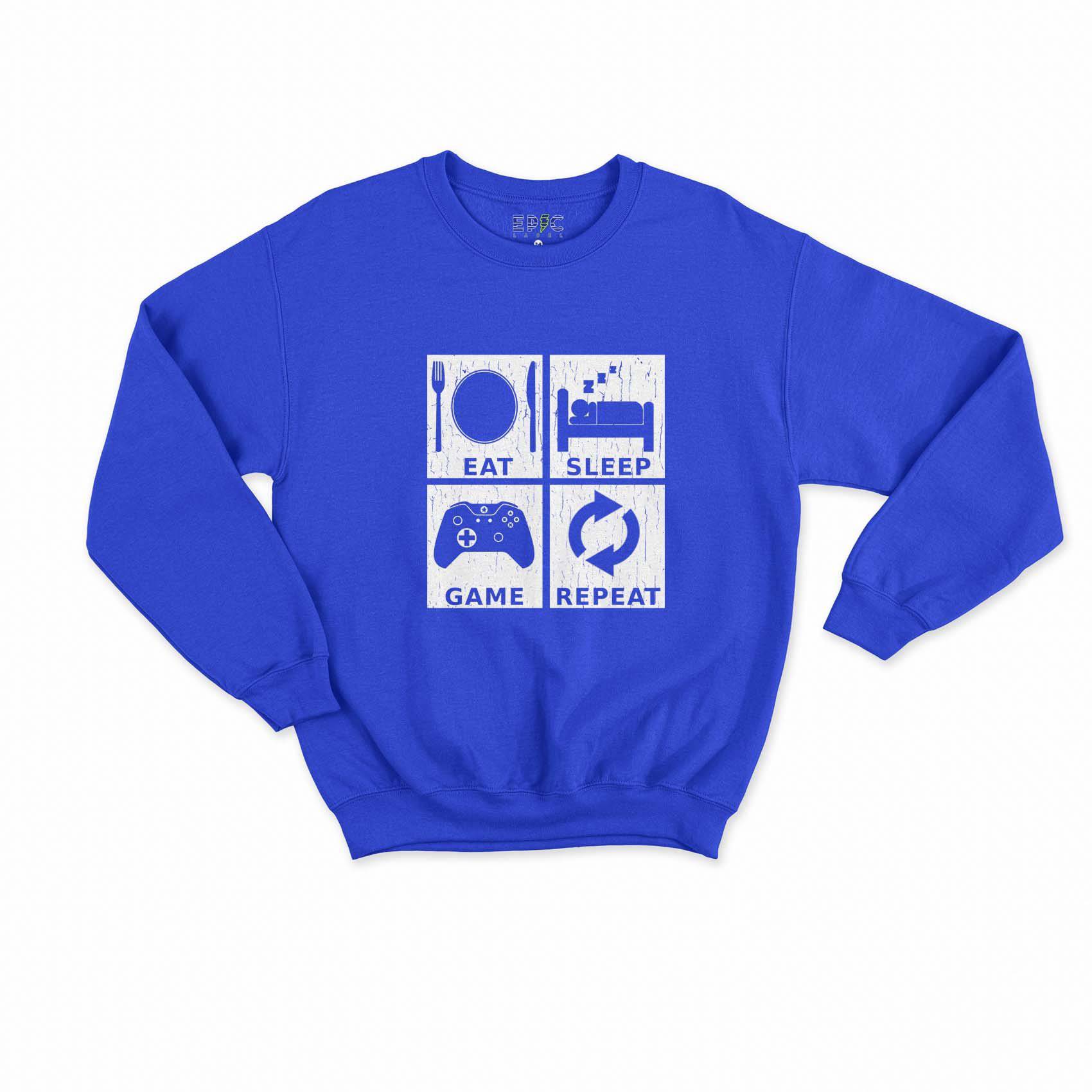 Epic Label Sweatshirt Eat Sleep Game Repeat Design Sweat Enfant