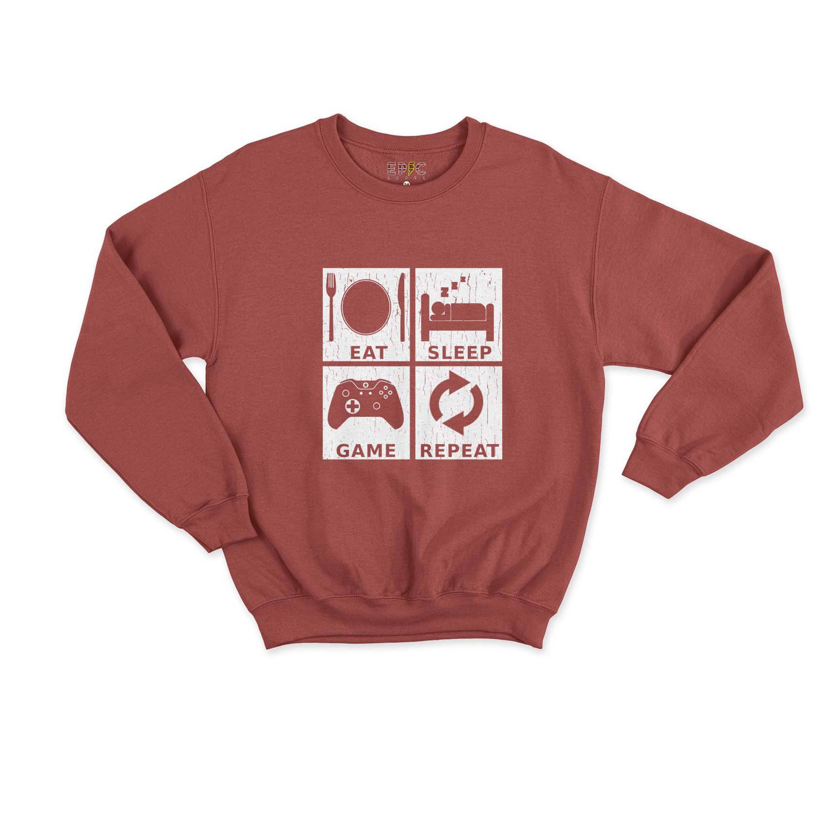 Epic Label Sweatshirt Eat Sleep Game Repeat Design Sweat Enfant