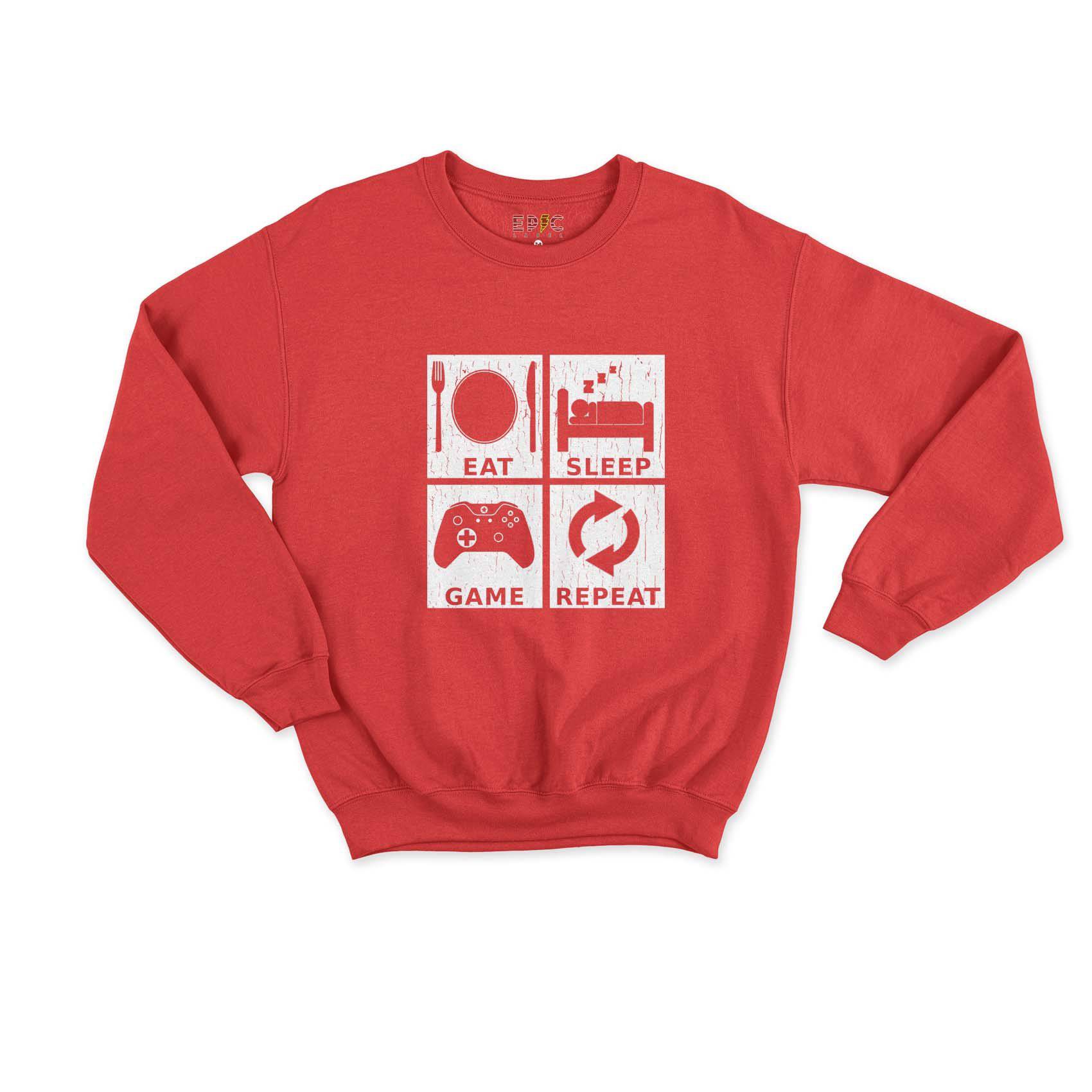 Epic Label Sweatshirt Eat Sleep Game Repeat Design Sweat Enfant
