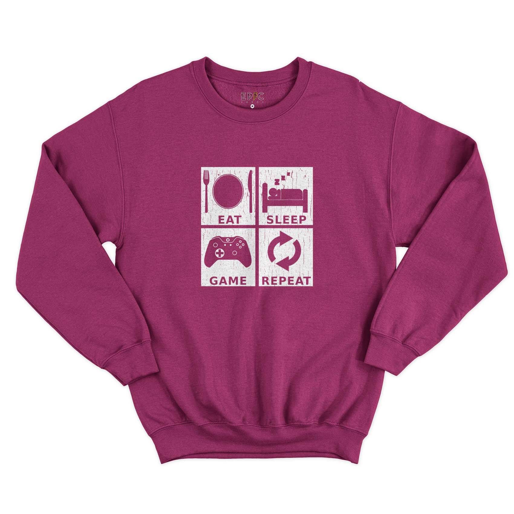 Epic Label Sweatshirt Eat Sleep Game Repeat Design Sweat-shirt Pour Homme