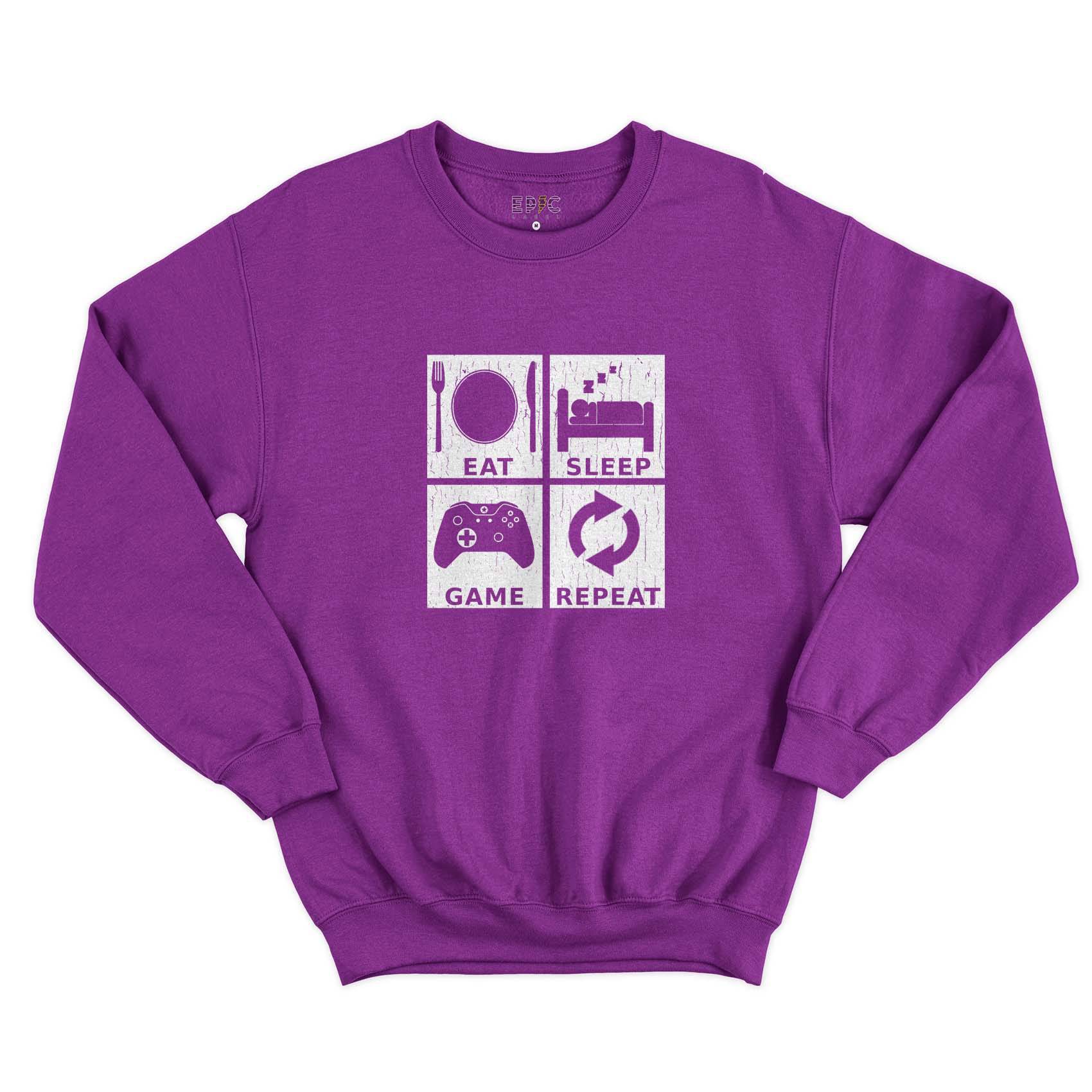Epic Label Sweatshirt Eat Sleep Game Repeat Design Sweat-shirt Pour Homme