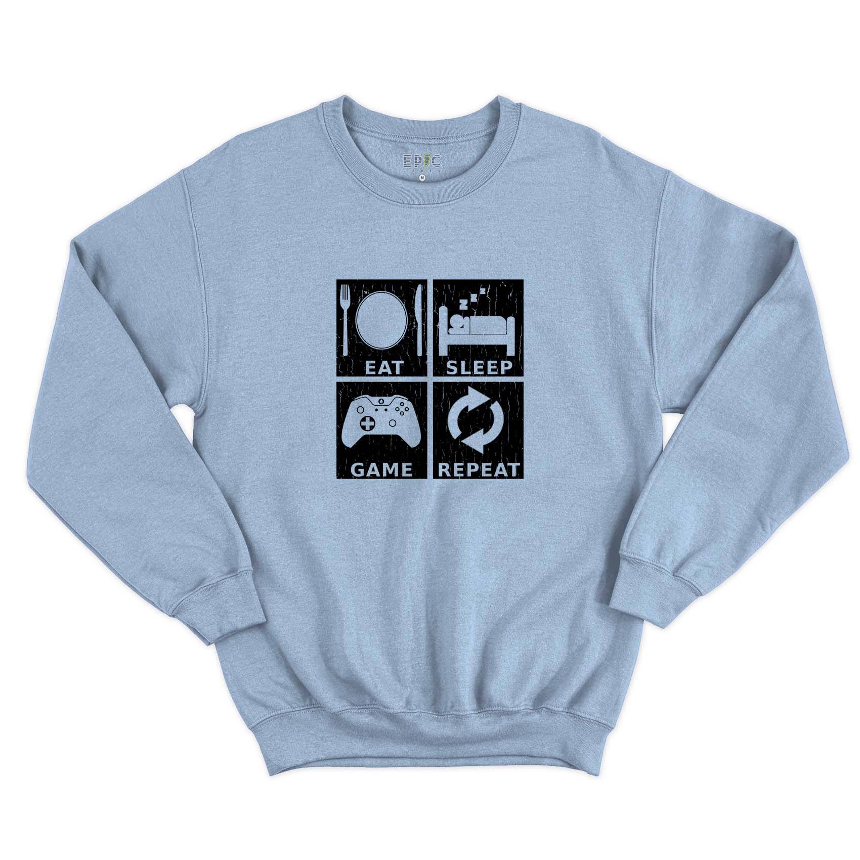 Epic Label Sweatshirt Eat Sleep Game Repeat Design Sweat-shirt Pour Homme