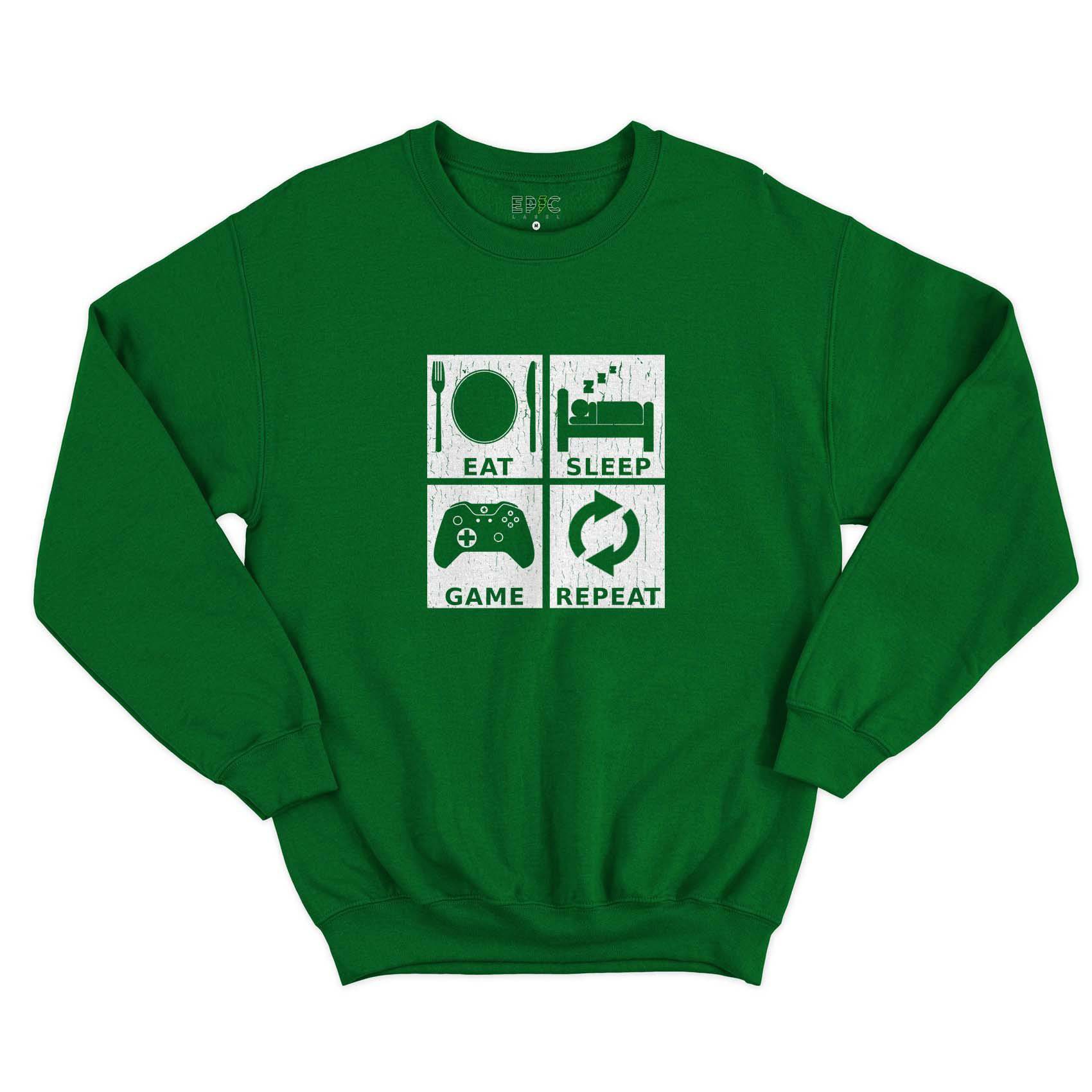 Epic Label Sweatshirt Eat Sleep Game Repeat Design Sweat-shirt Pour Homme