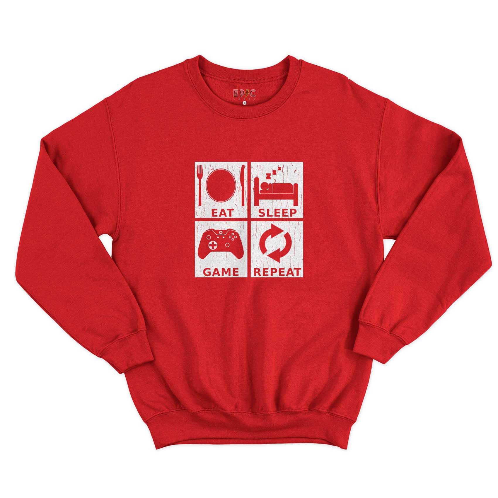 Epic Label Sweatshirt Eat Sleep Game Repeat Design Sweat-shirt Pour Homme