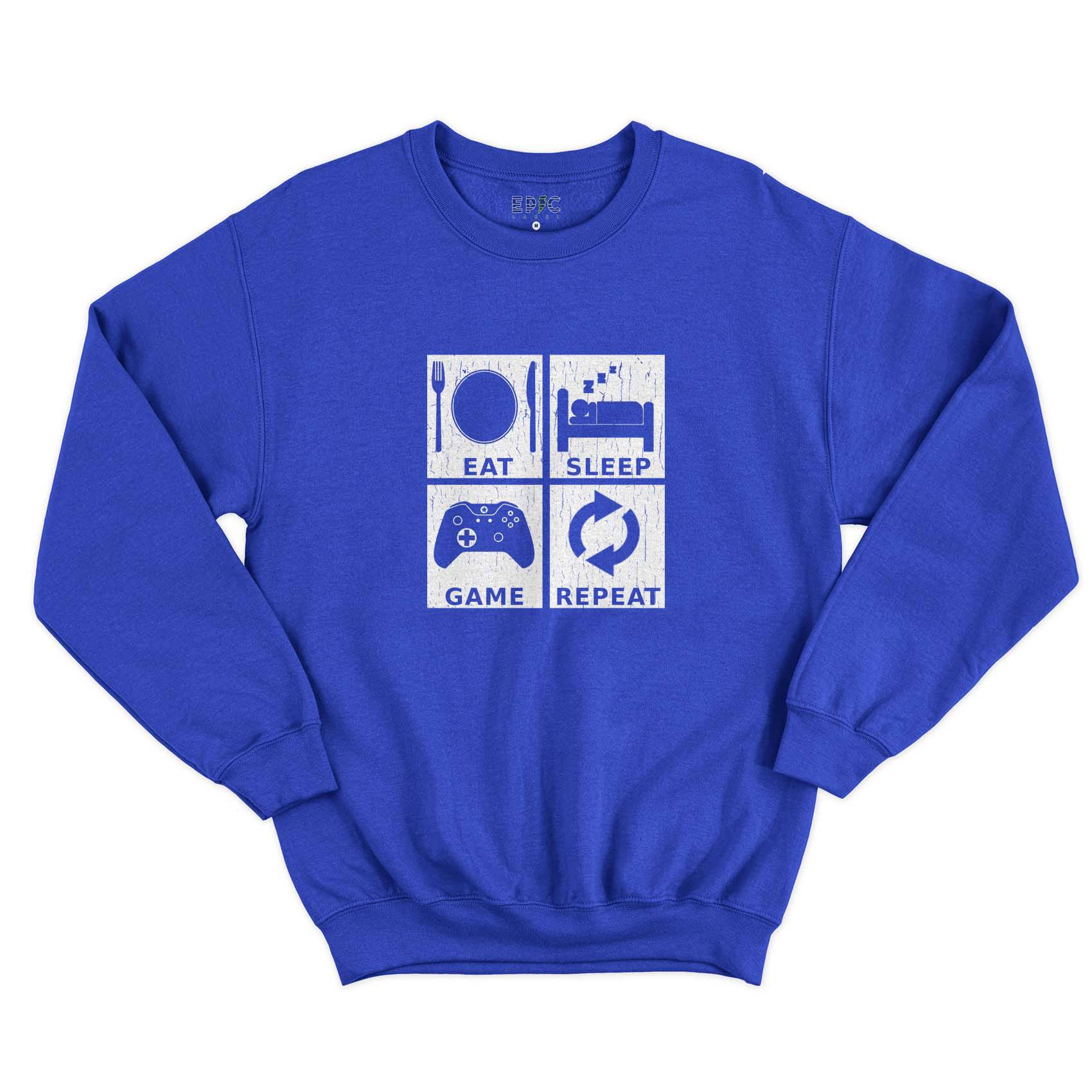Epic Label Sweatshirt Eat Sleep Game Repeat Design Sweat-shirt Pour Homme