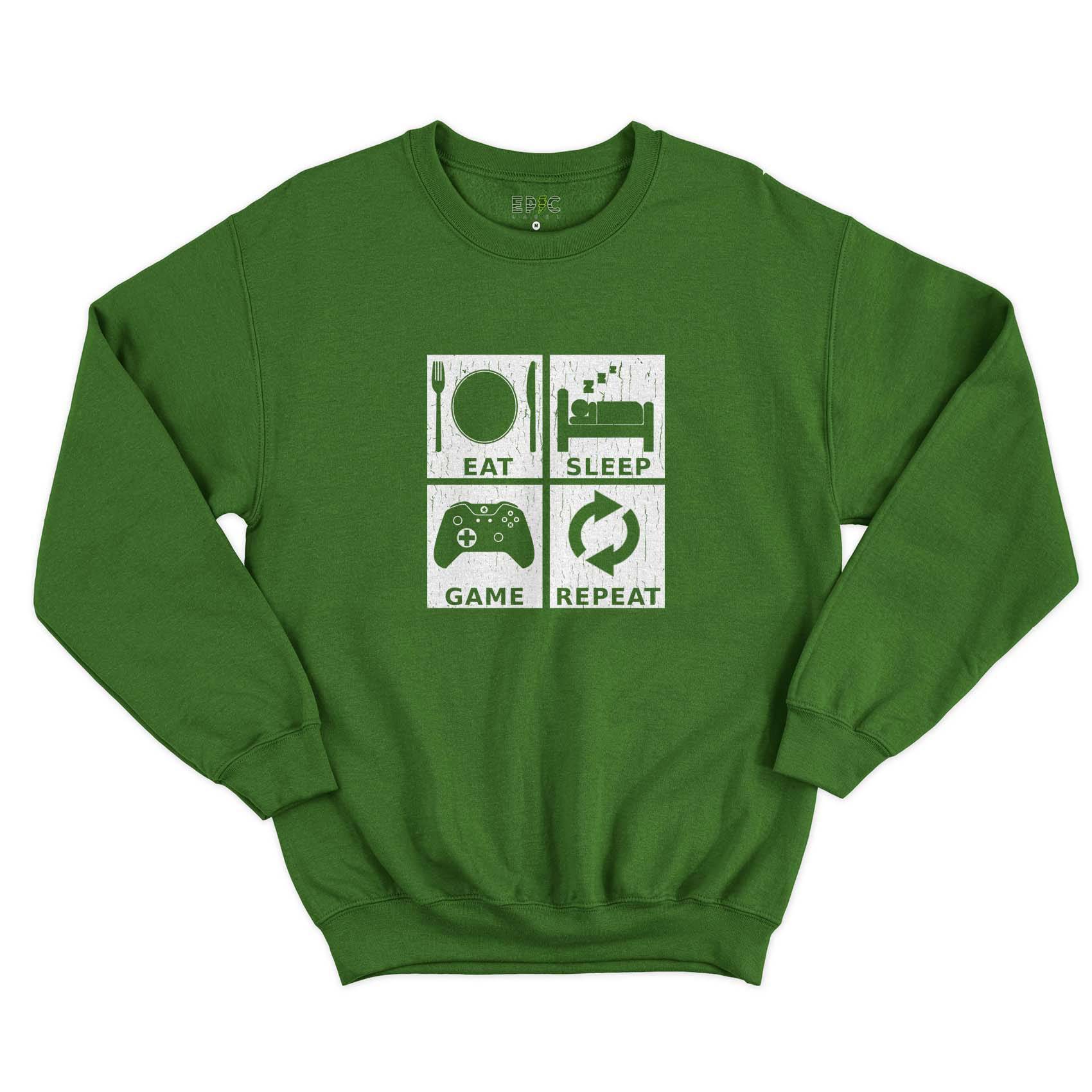 Epic Label Sweatshirt Eat Sleep Game Repeat Design Sweat-shirt Pour Homme
