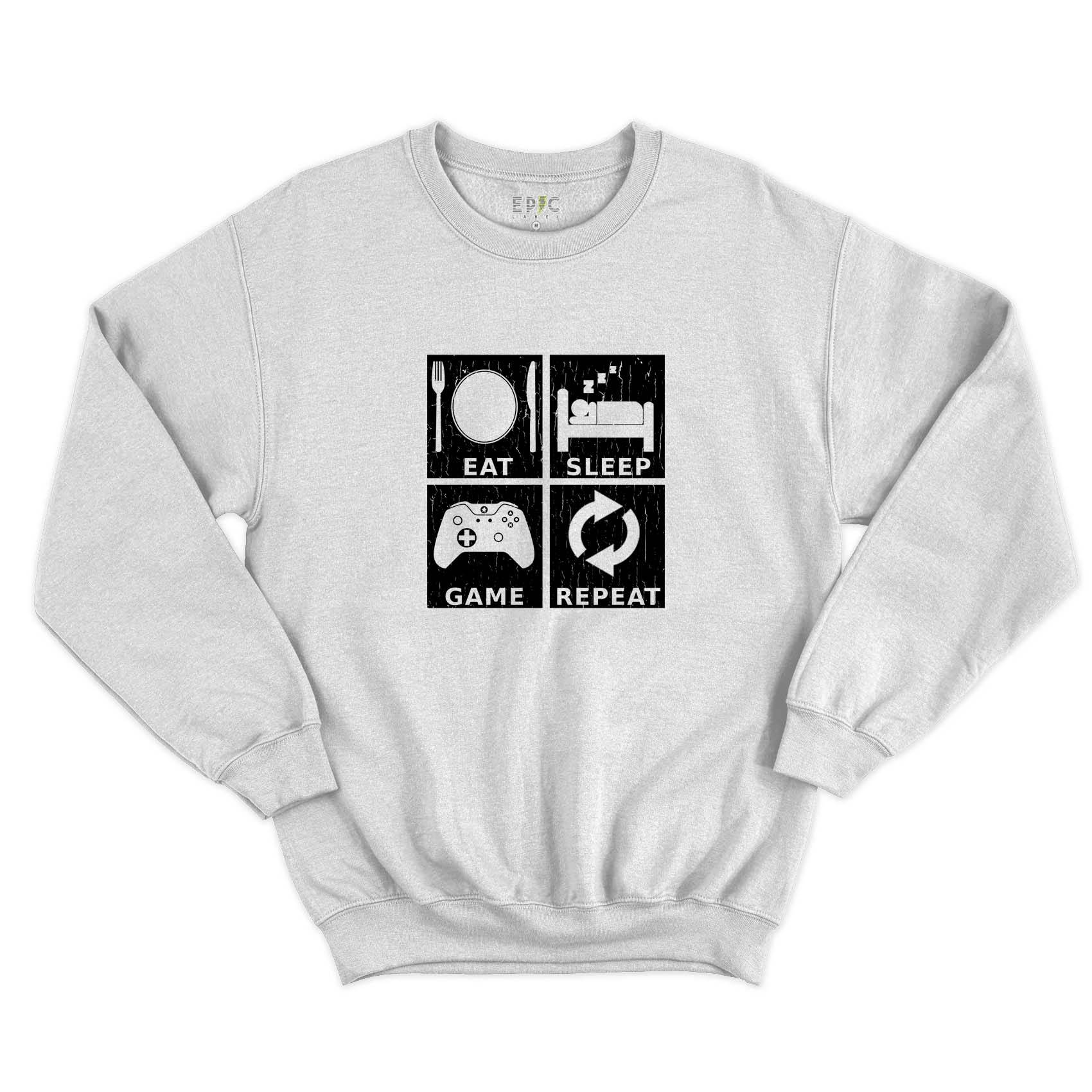 Epic Label Sweatshirt Eat Sleep Game Repeat Design Sweat-shirt Pour Homme