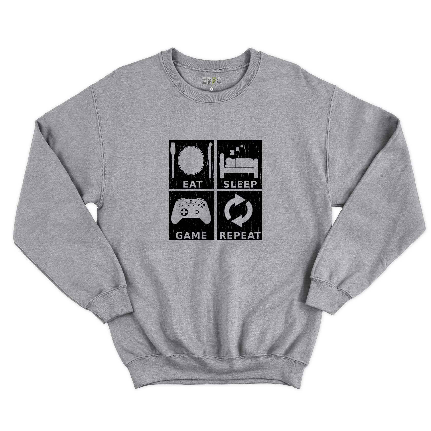 Epic Label Sweatshirt Eat Sleep Game Repeat Design Sweat-shirt Pour Homme