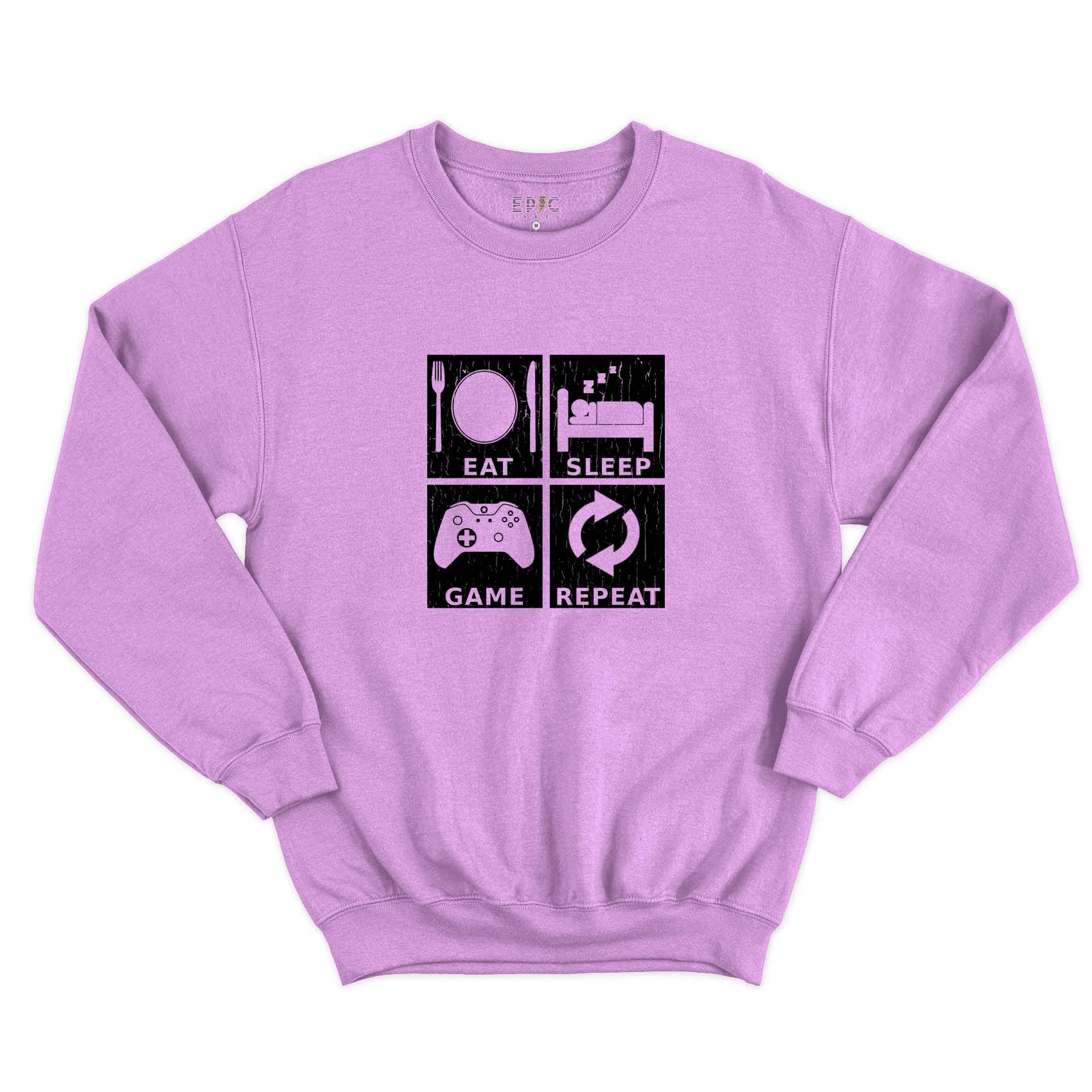 Epic Label Sweatshirt Eat Sleep Game Repeat Design Sweat-shirt Pour Homme