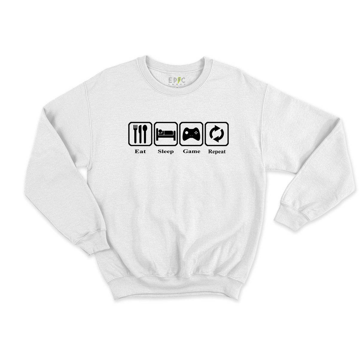 Epic Label Sweatshirt Eat Sleep Game Repeat Design Vintage Sweat Enfant