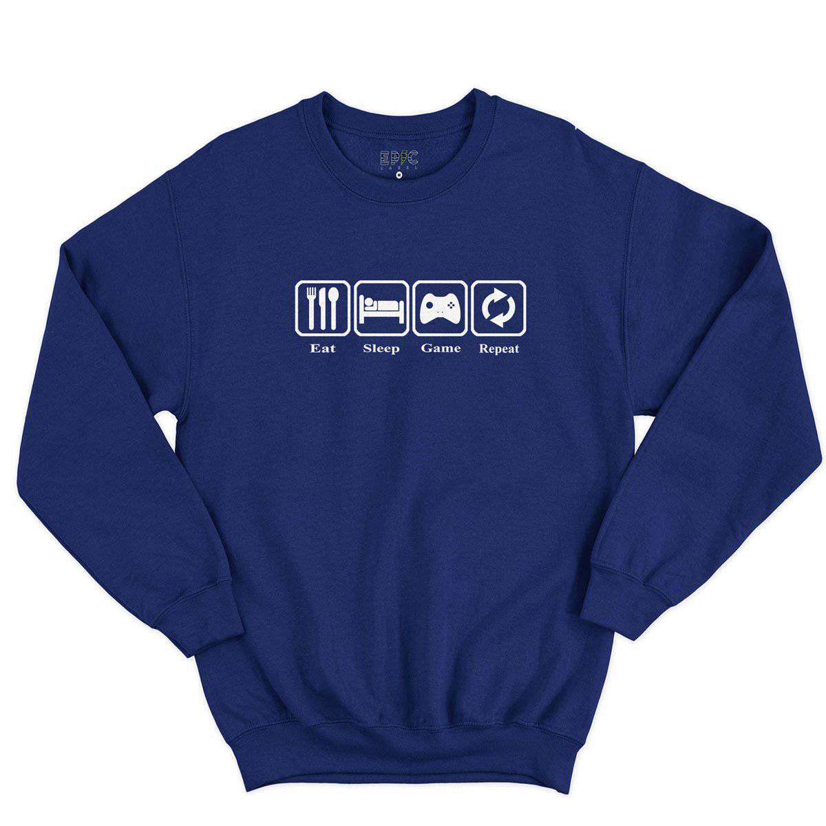 Epic Label Sweatshirt Eat Sleep Game Repeat Design Vintage Sweat-shirt Pour Homme