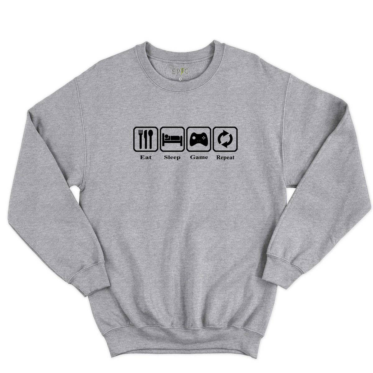 Epic Label Sweatshirt Eat Sleep Game Repeat Design Vintage Sweat-shirt Pour Homme