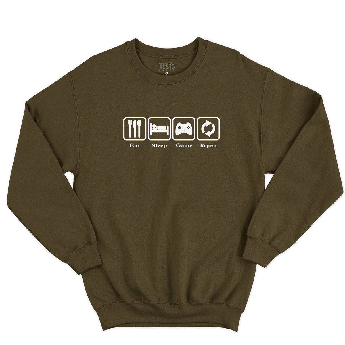 Epic Label Sweatshirt Eat Sleep Game Repeat Design Vintage Sweat-shirt Pour Homme
