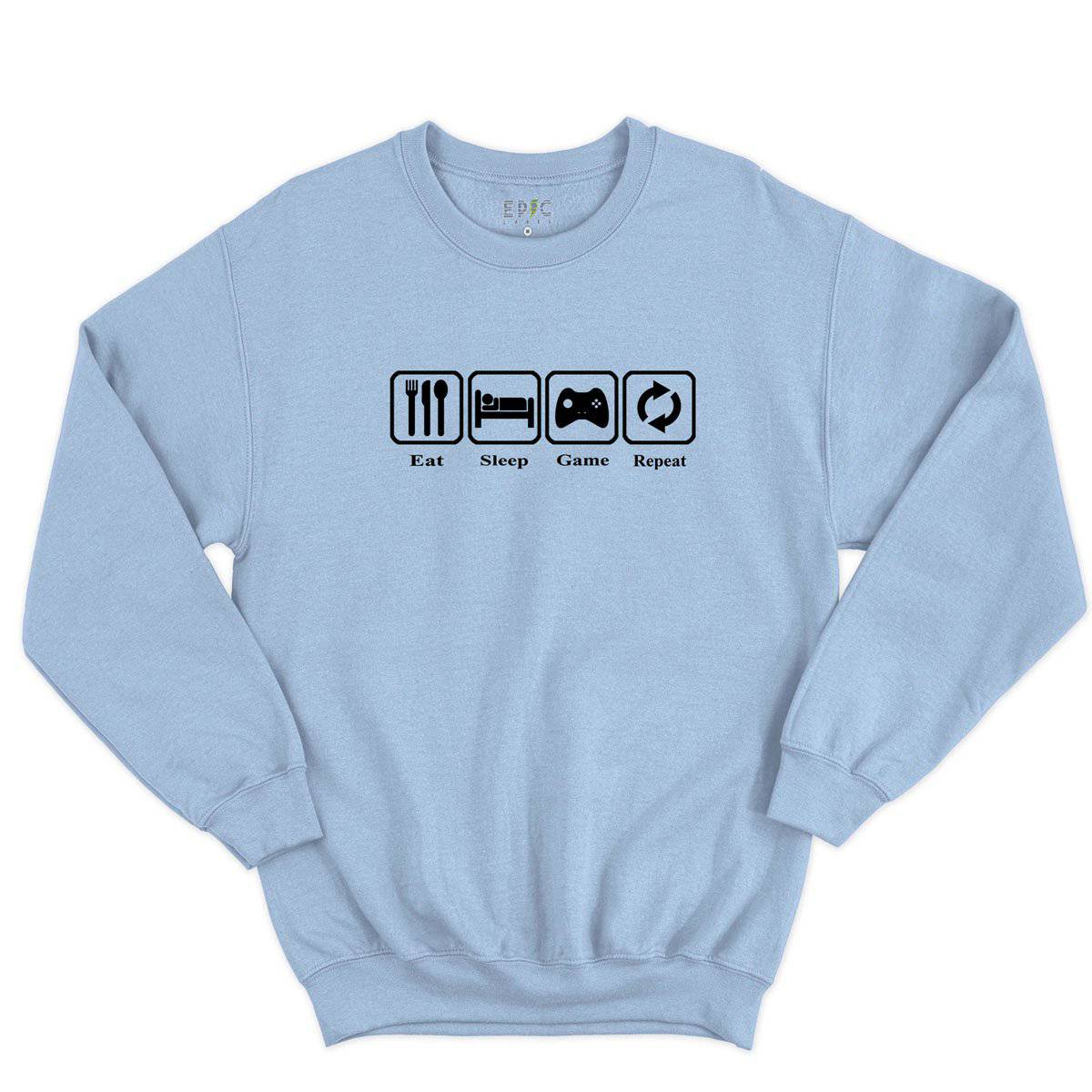 Epic Label Sweatshirt Eat Sleep Game Repeat Design Vintage Sweat-shirt Pour Homme