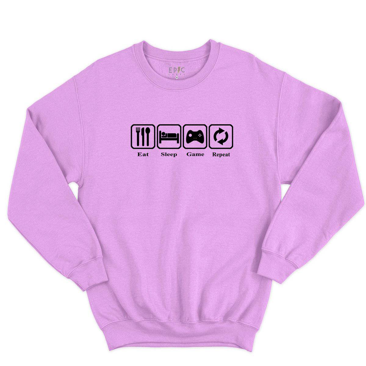 Epic Label Sweatshirt Eat Sleep Game Repeat Design Vintage Sweat-shirt Pour Homme