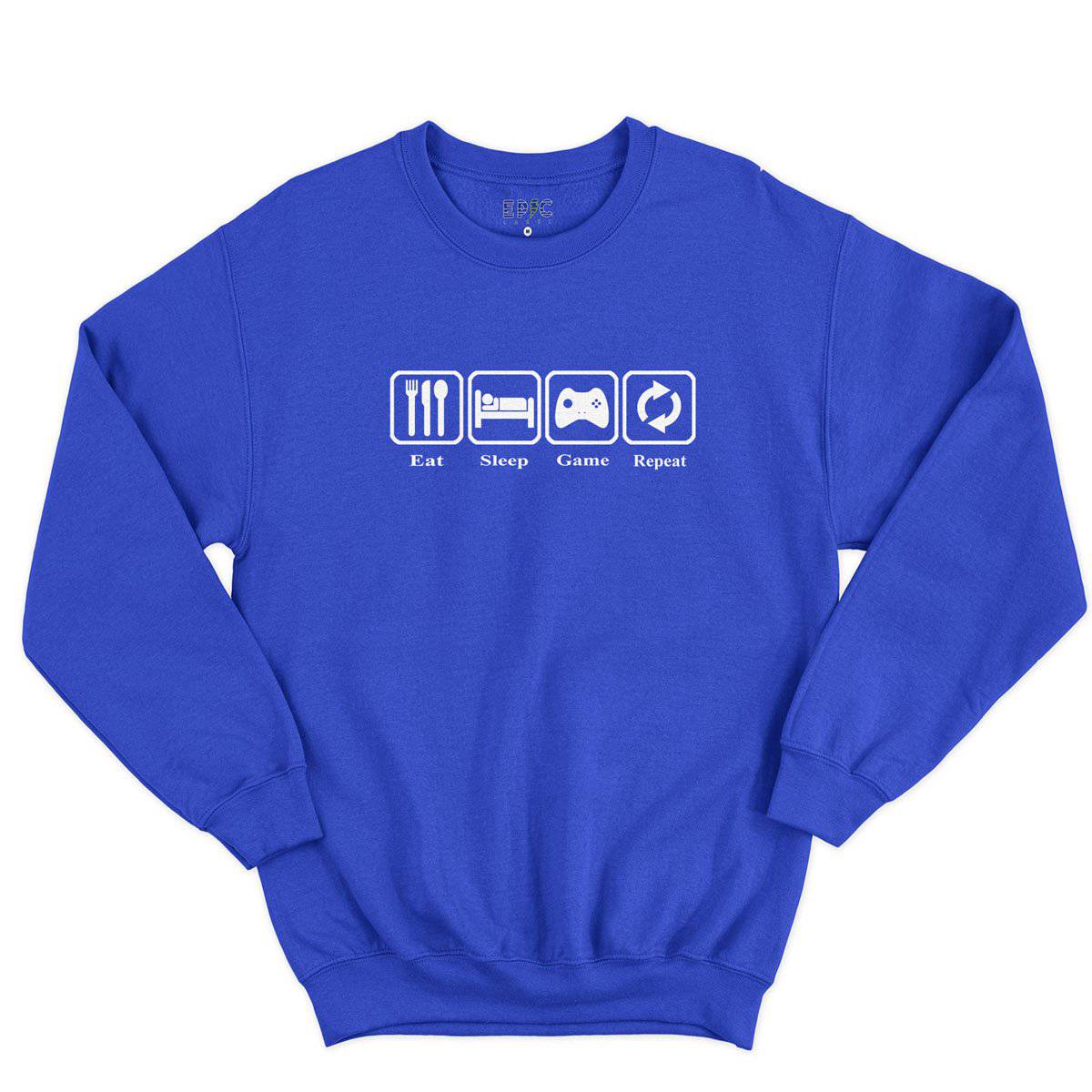 Epic Label Sweatshirt Eat Sleep Game Repeat Design Vintage Sweat-shirt Pour Homme