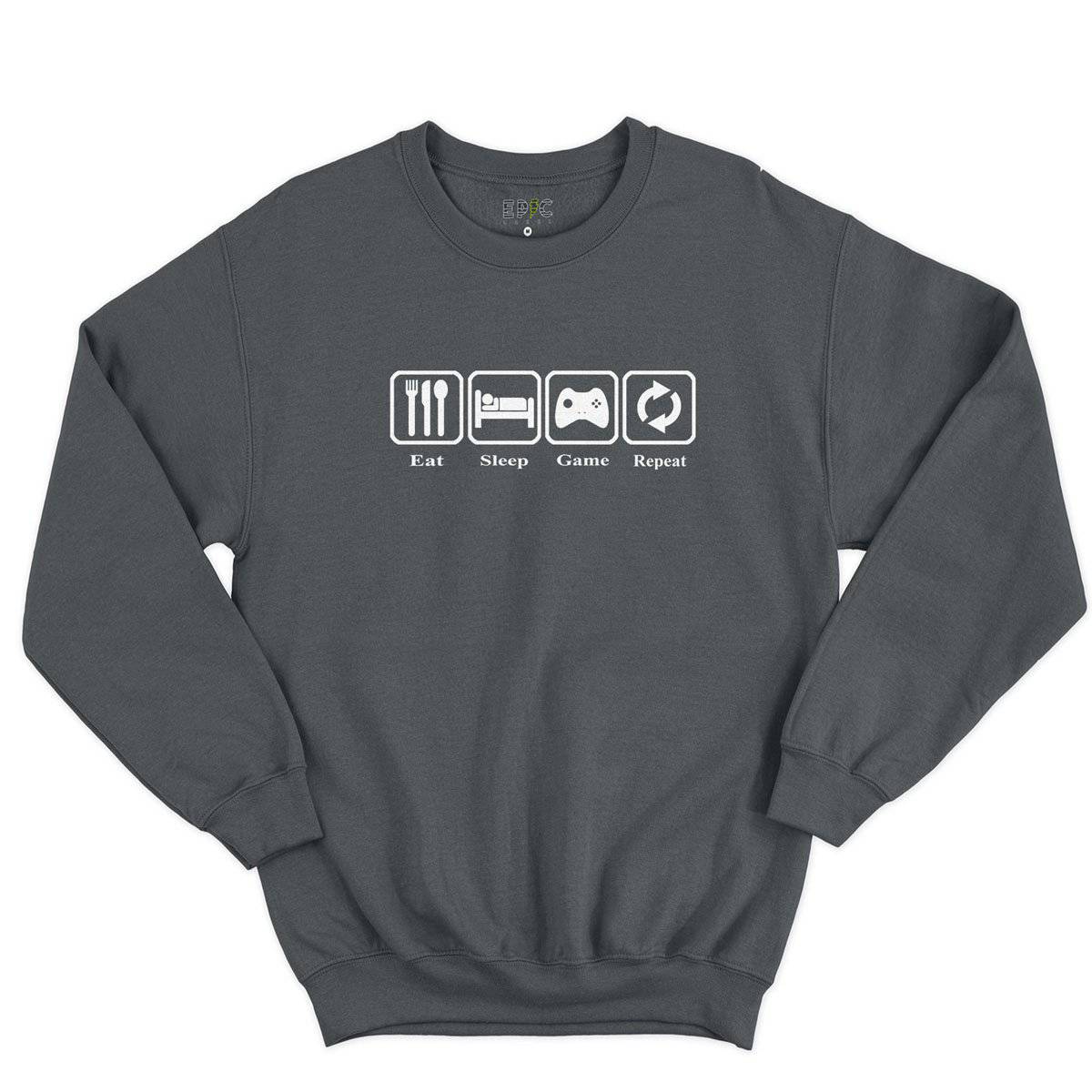 Epic Label Sweatshirt Eat Sleep Game Repeat Design Vintage Sweat-shirt Pour Homme