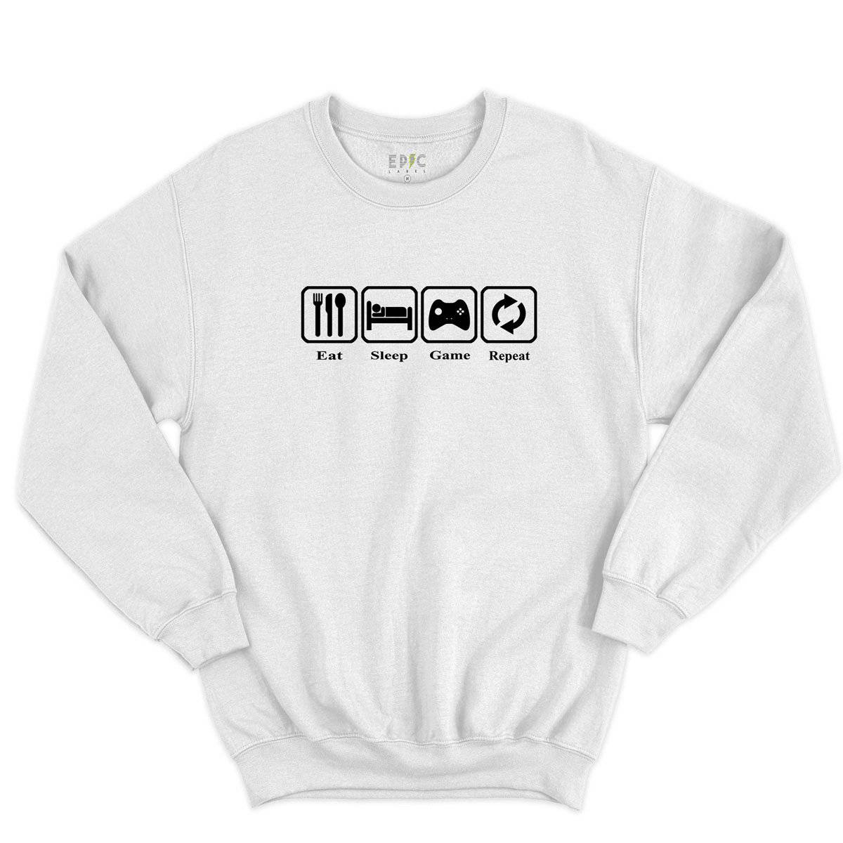 Epic Label Sweatshirt Eat Sleep Game Repeat Design Vintage Sweat-shirt Pour Homme