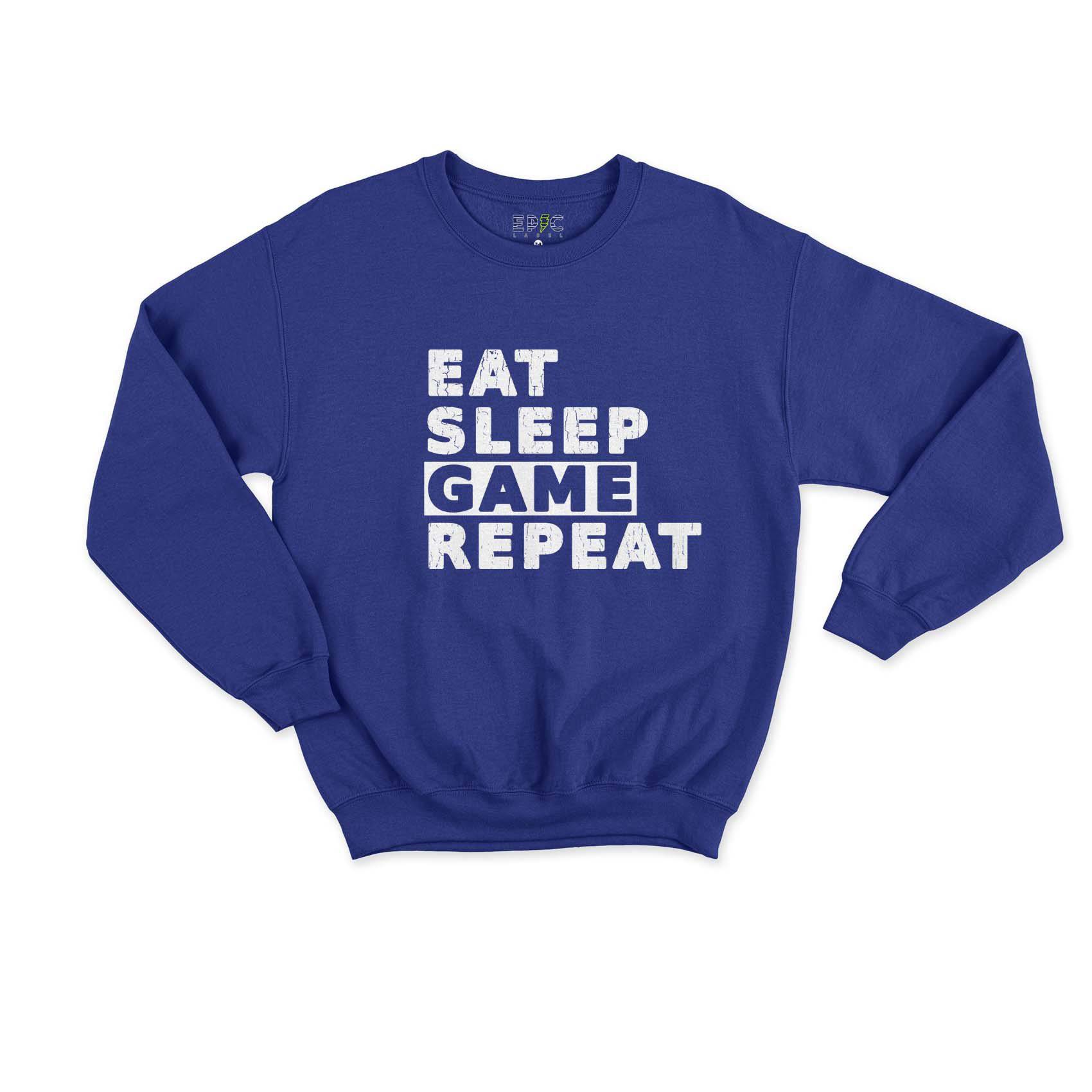 Epic Label Sweatshirt Eat Sleep Game Repeat Vintage Sweat Enfant