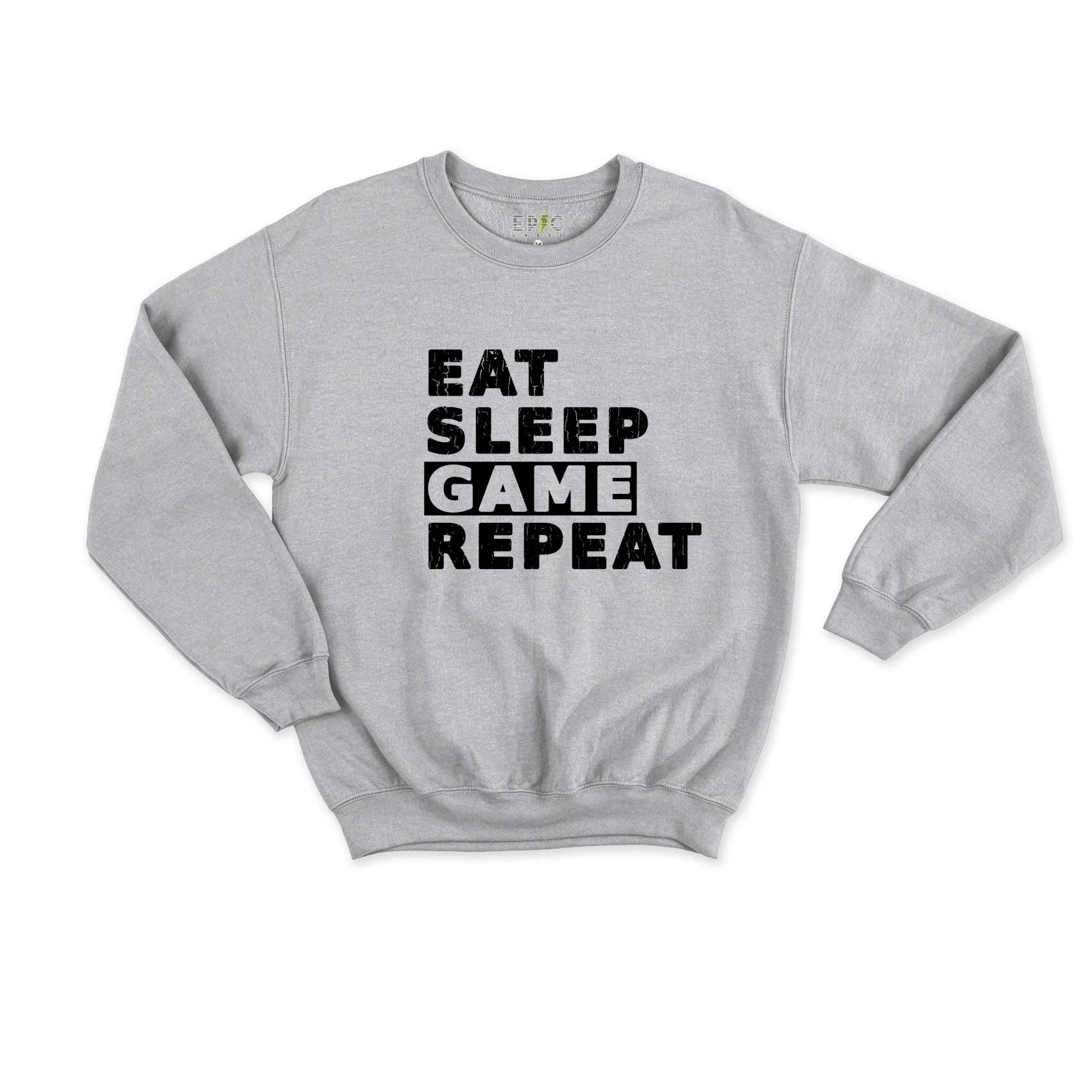 Epic Label Sweatshirt Eat Sleep Game Repeat Vintage Sweat Enfant