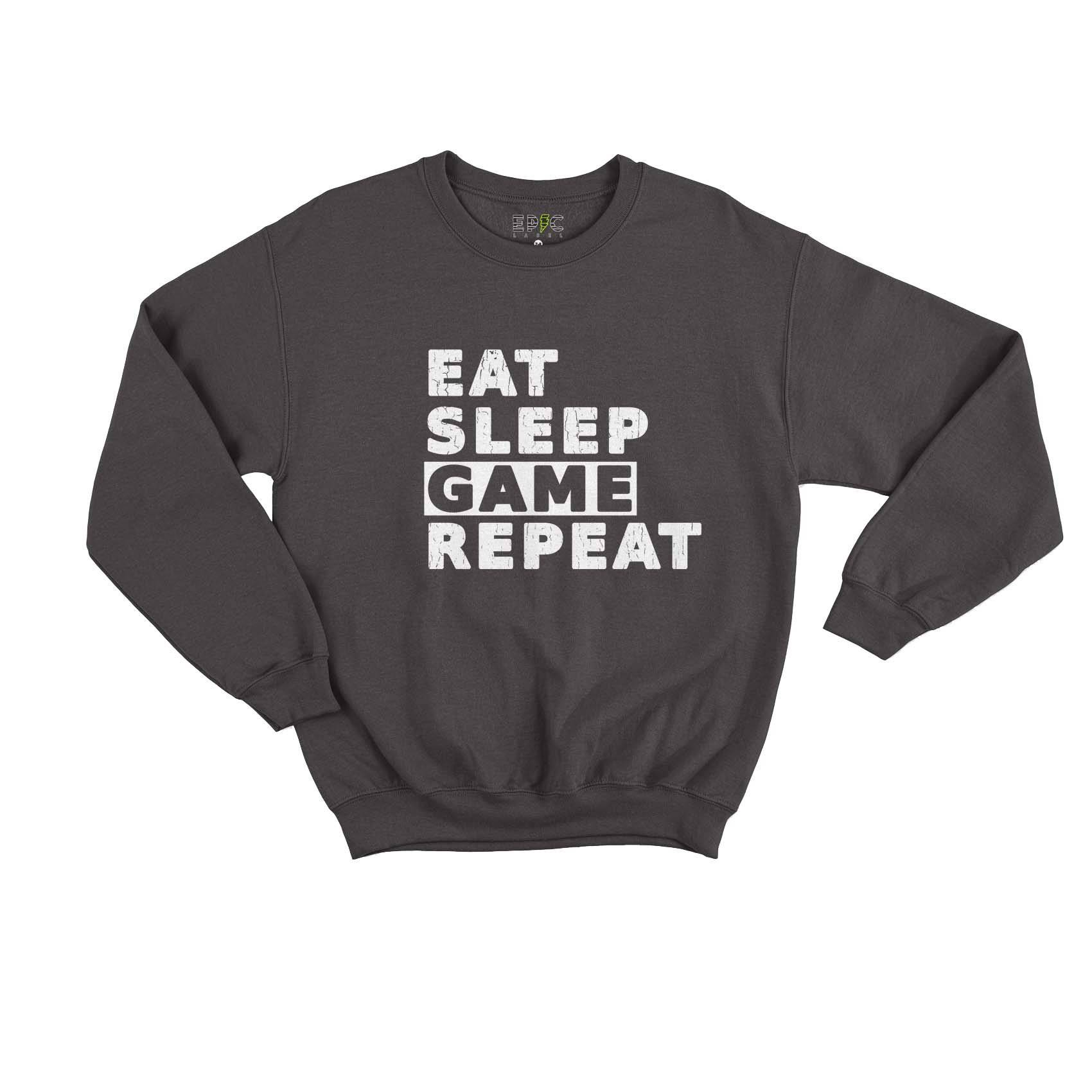 Epic Label Sweatshirt Eat Sleep Game Repeat Vintage Sweat Enfant
